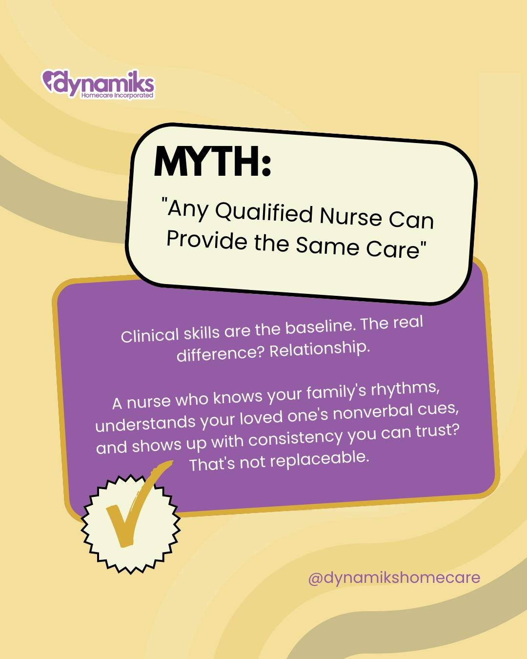 Here's what most families don't realize: clinical skills are just the baseline.

The real difference? Relationship.

A nurse who knows your family's rhythms, understands your loved one's nonverbal cues, and shows up with consistency you can trust&mda