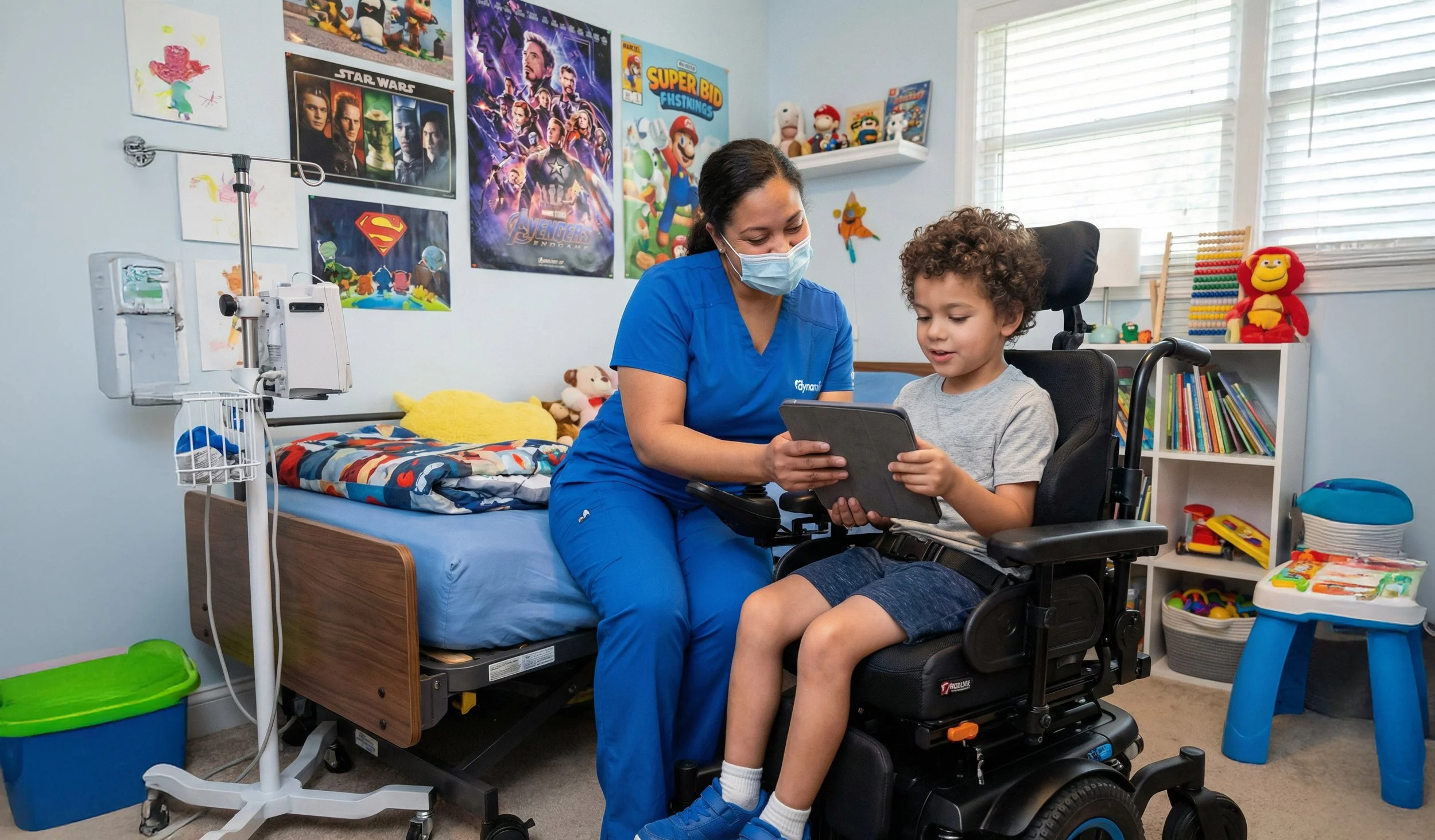 child with special needs and dynamiks aide caregiver