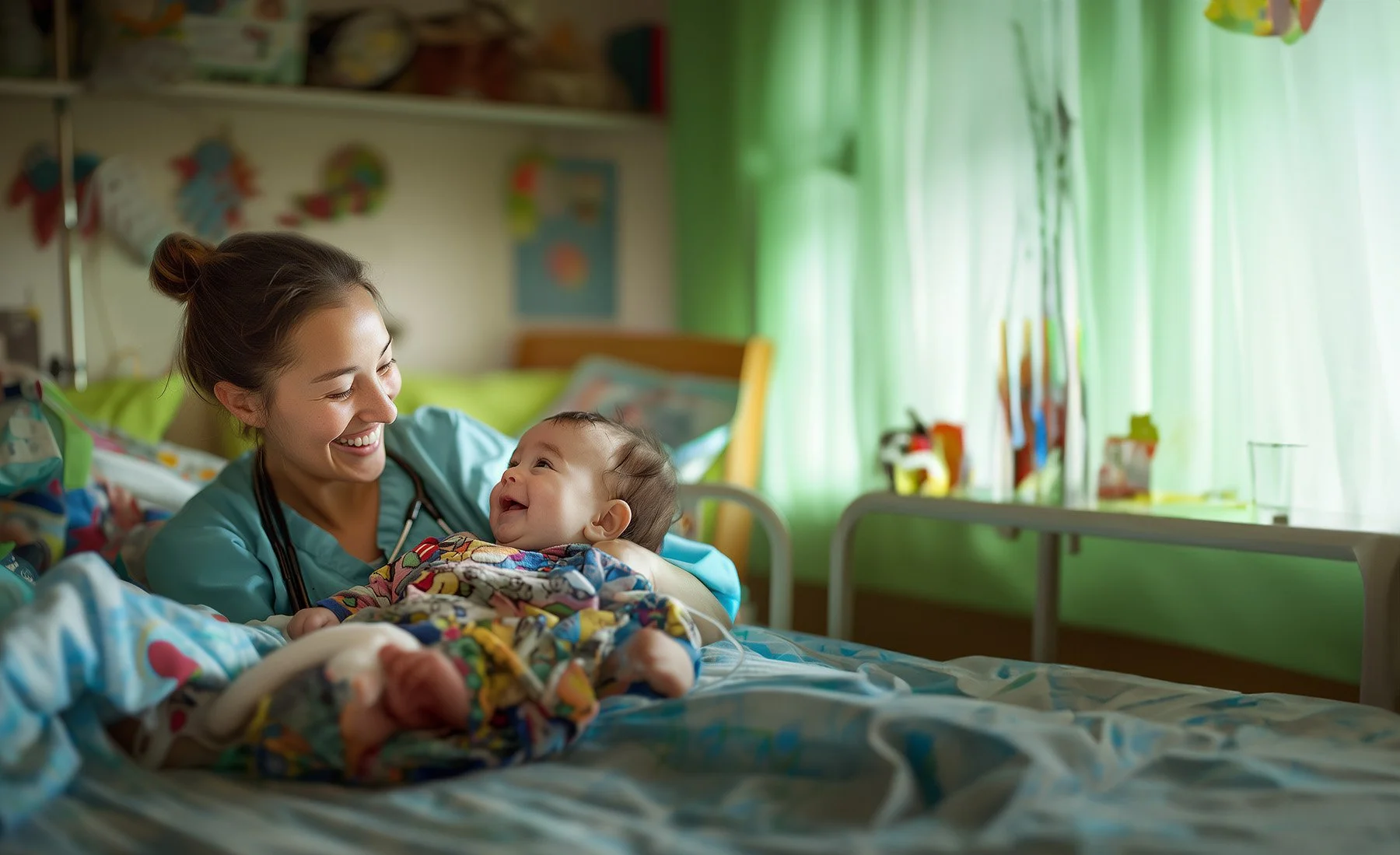 Private duty nurse providing skilled nursing care in a patient's home