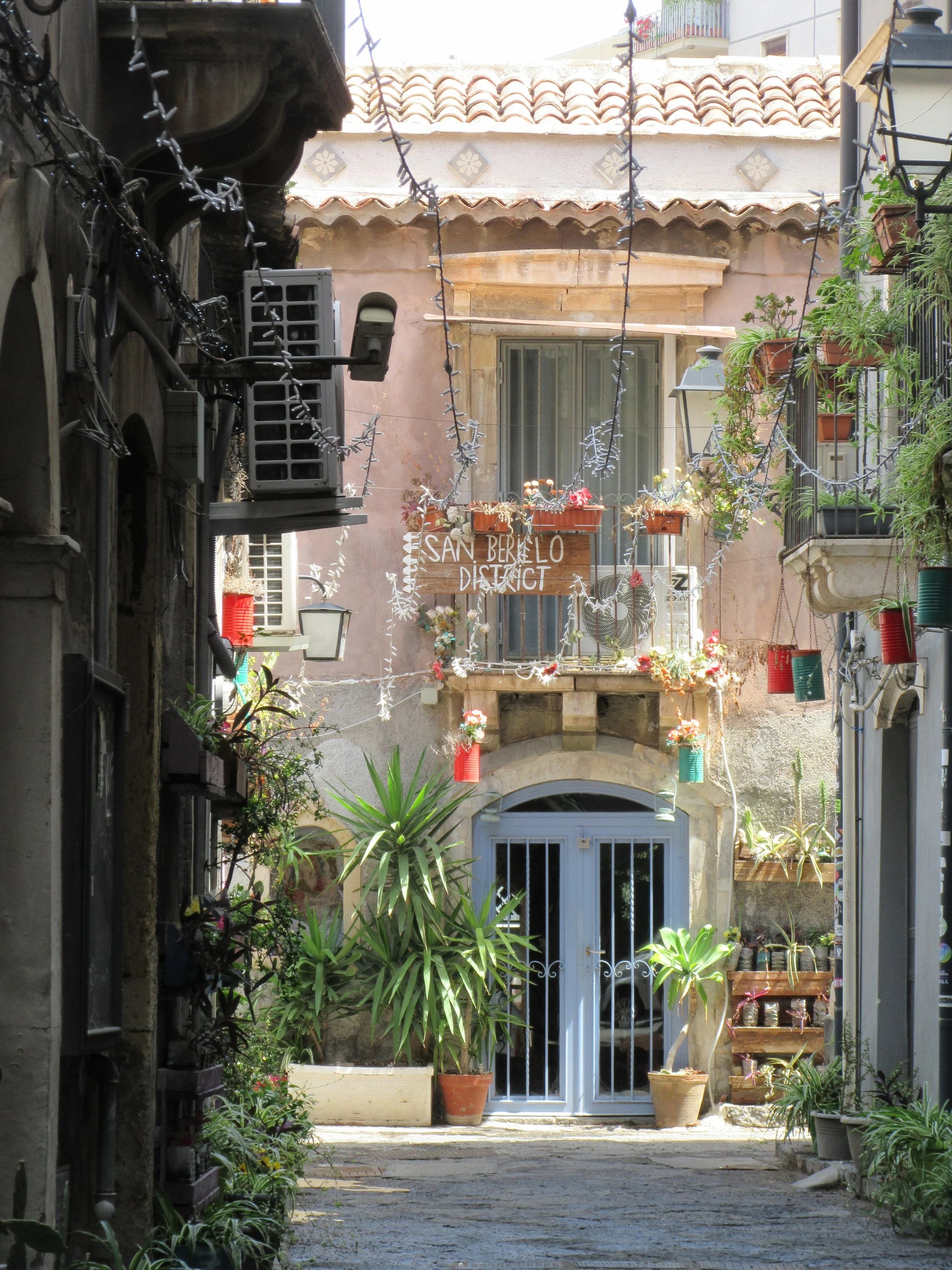 An eclectic street in the San Berillo District of Catania, Sicily.