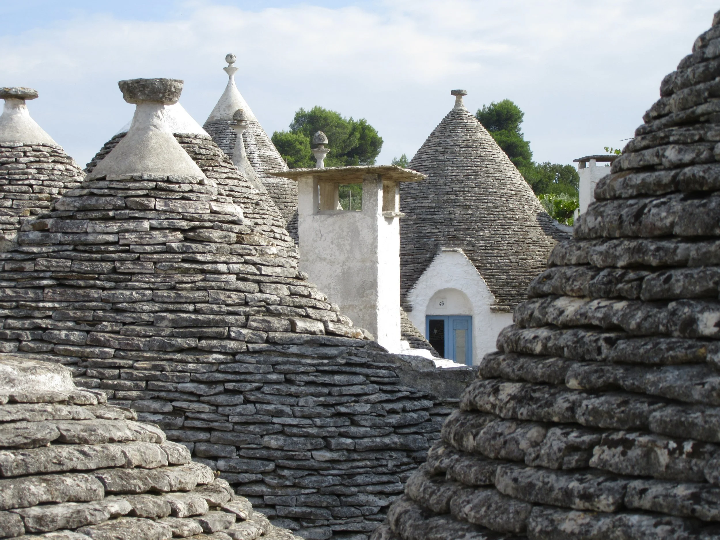 The stone rooves of trulli houses in Alberobello, Puglia.