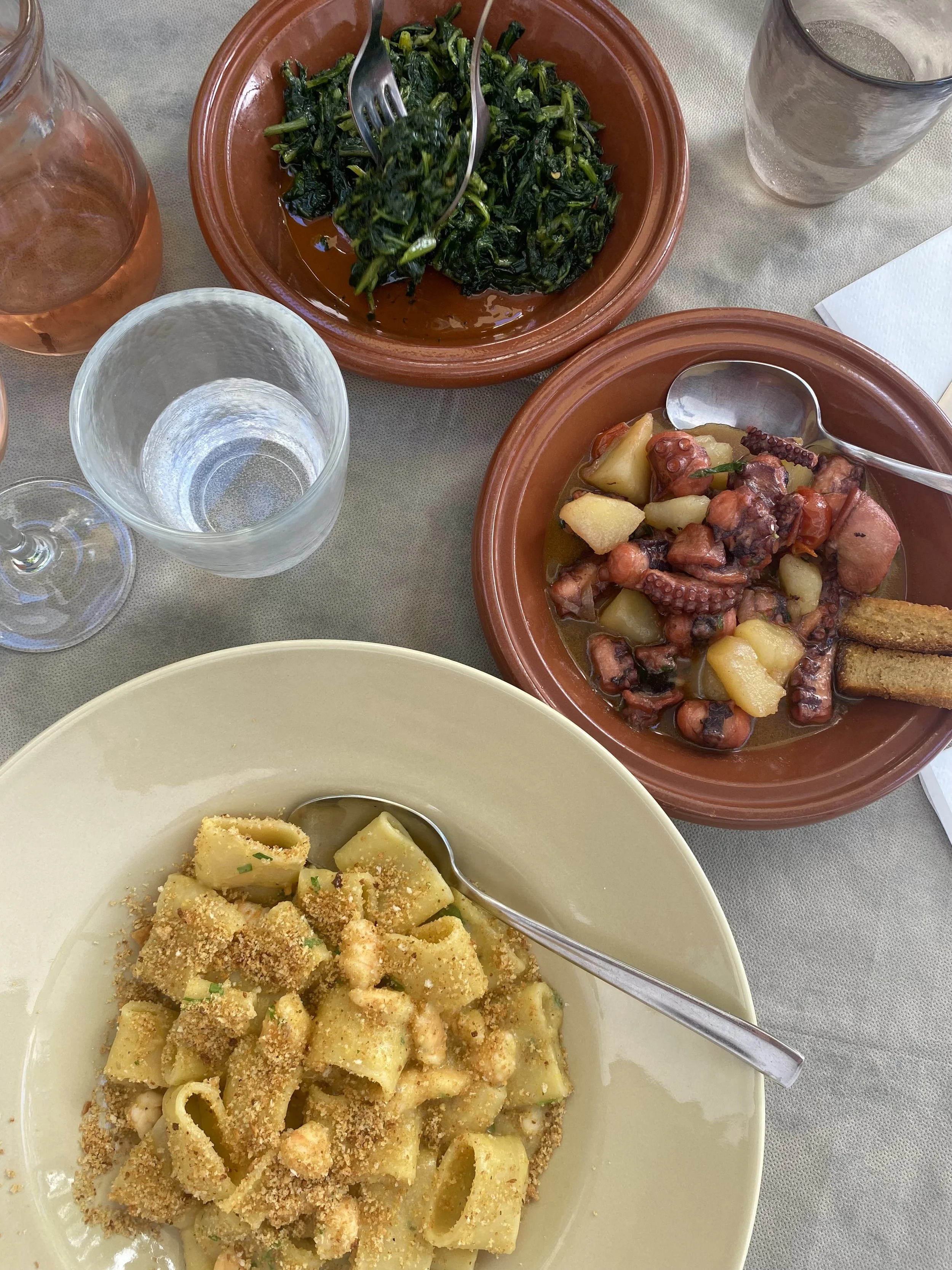 A delicious and beautiful meal at Hostaria Corte Santa Lucia in Nardo, Puglia.