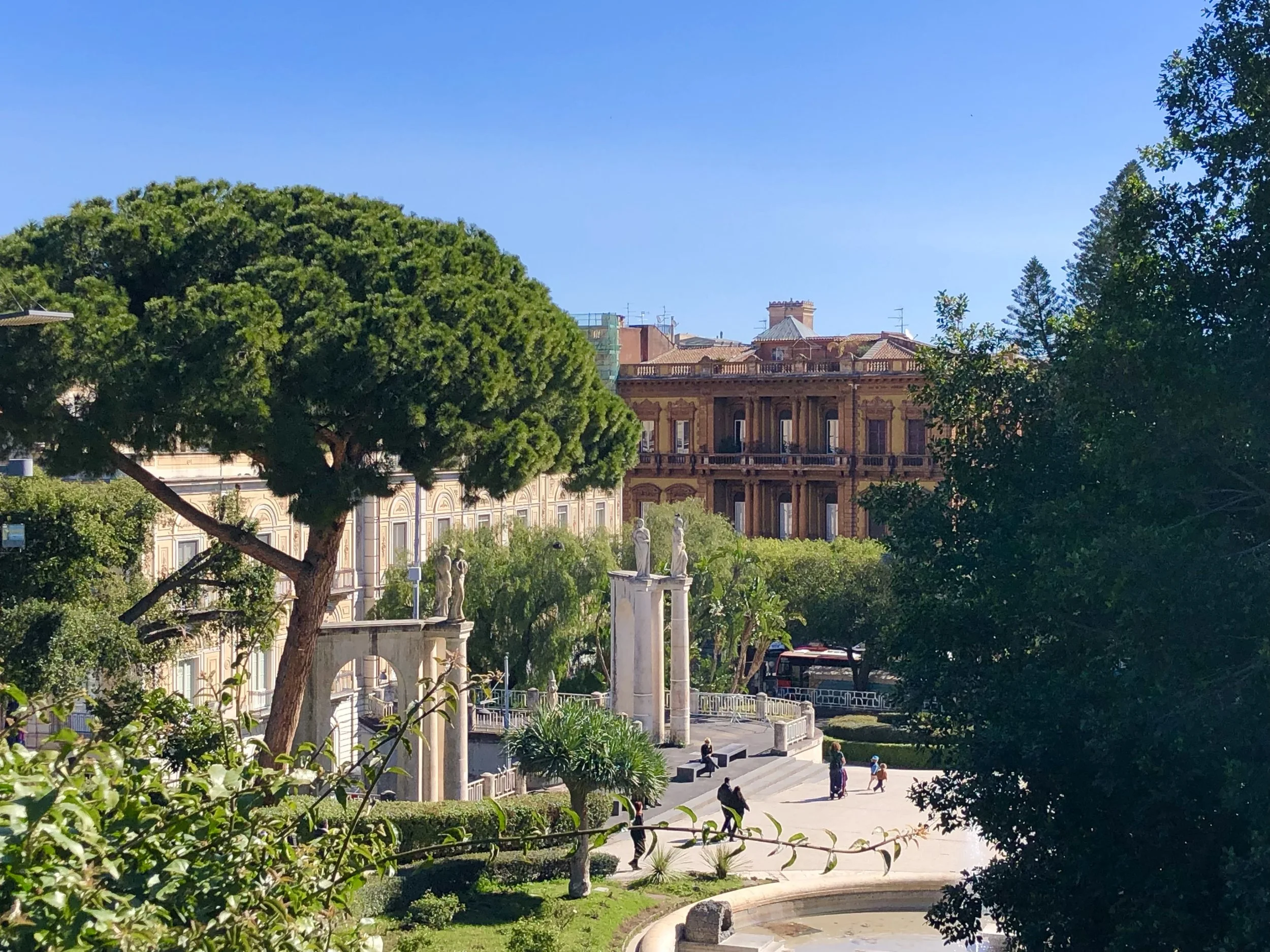 A view of Villa Bellini park in Catania, Sicily.