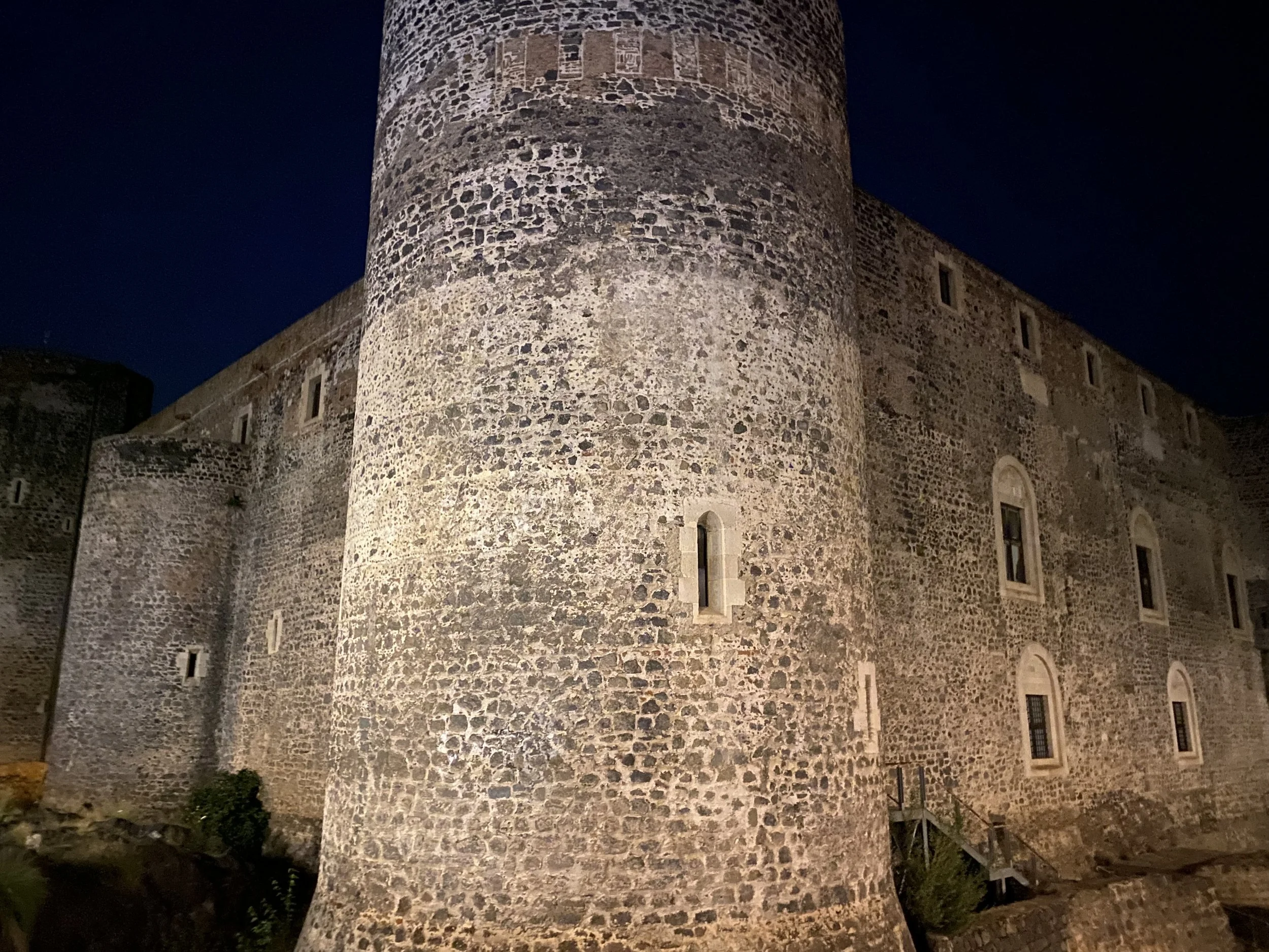 Castello Ursino at night in Catania, Sicily.