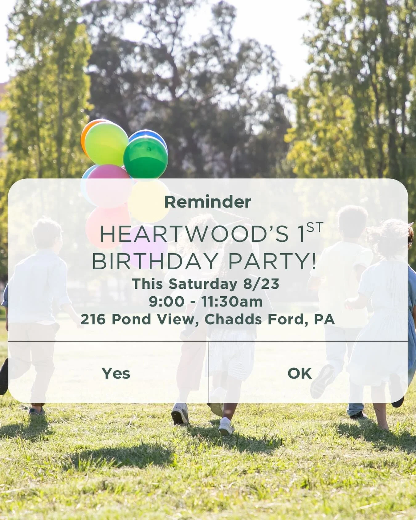 This Saturday! 🎈