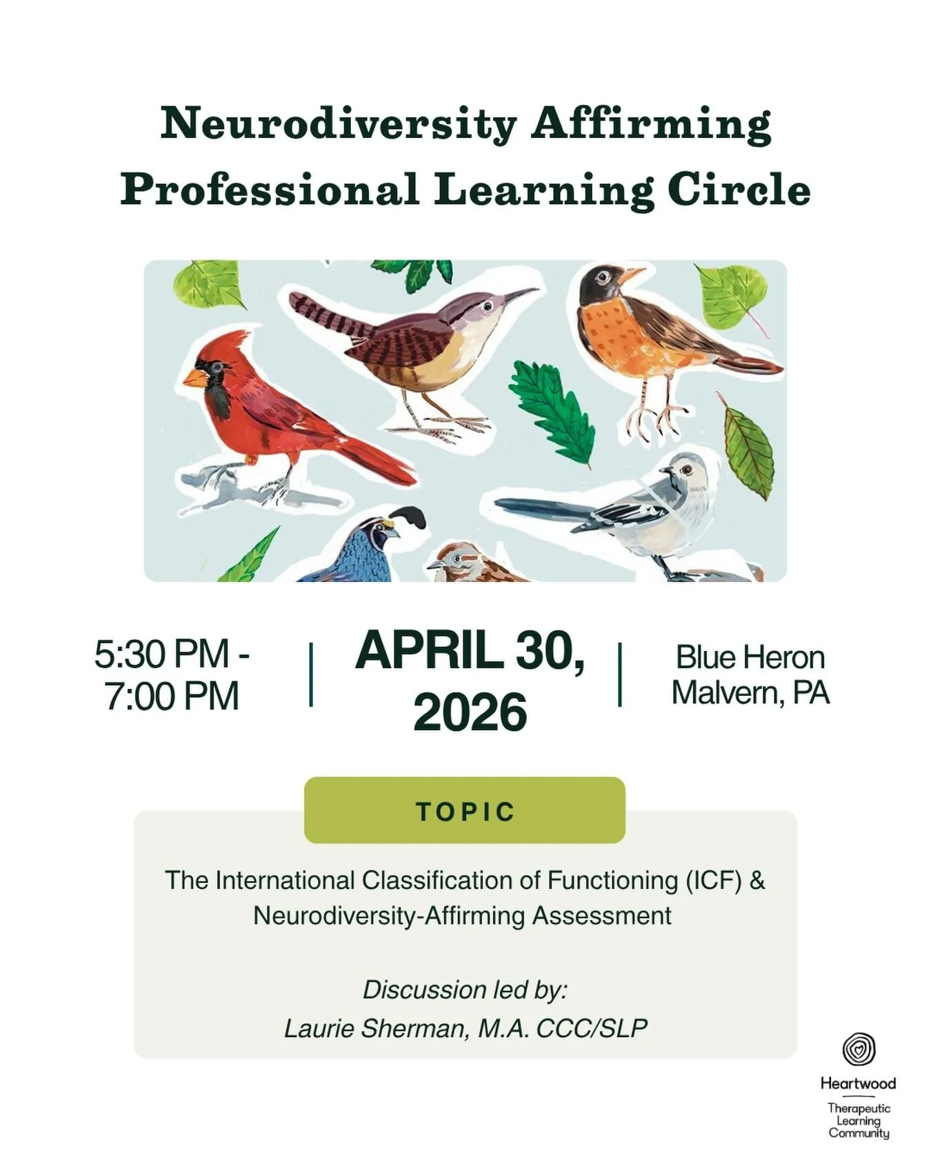 We&rsquo;re getting together again for our Neurodiversity Affirming Professional Learning Circle and we&rsquo;d love for you to be part of it!

This time, Laurie Sherman, M.A. CCC/SLP is leading a conversation on The International Classification of F