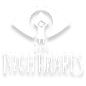 Logo of a stylized eye with a keyhole in the center and a hand holding a key, with the text 'Little Nightmares' below.