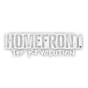 Logo for Homefront: The Revolution with black and white text.