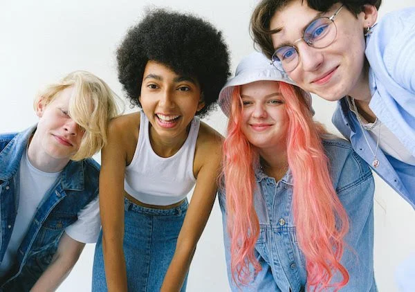 Group of Smiling Teens