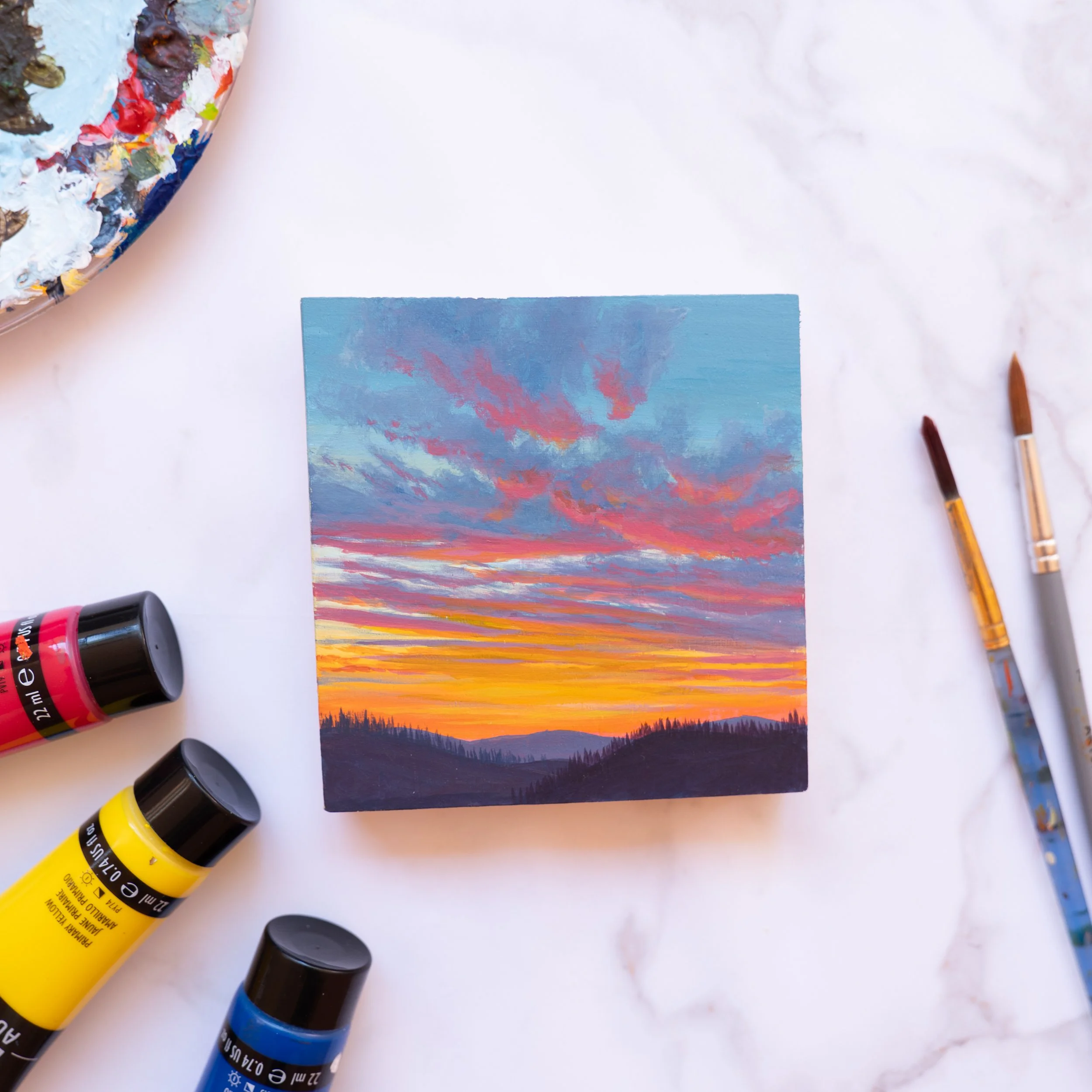 MYSTERY LANDSCAPE PAINTING ON WOOD