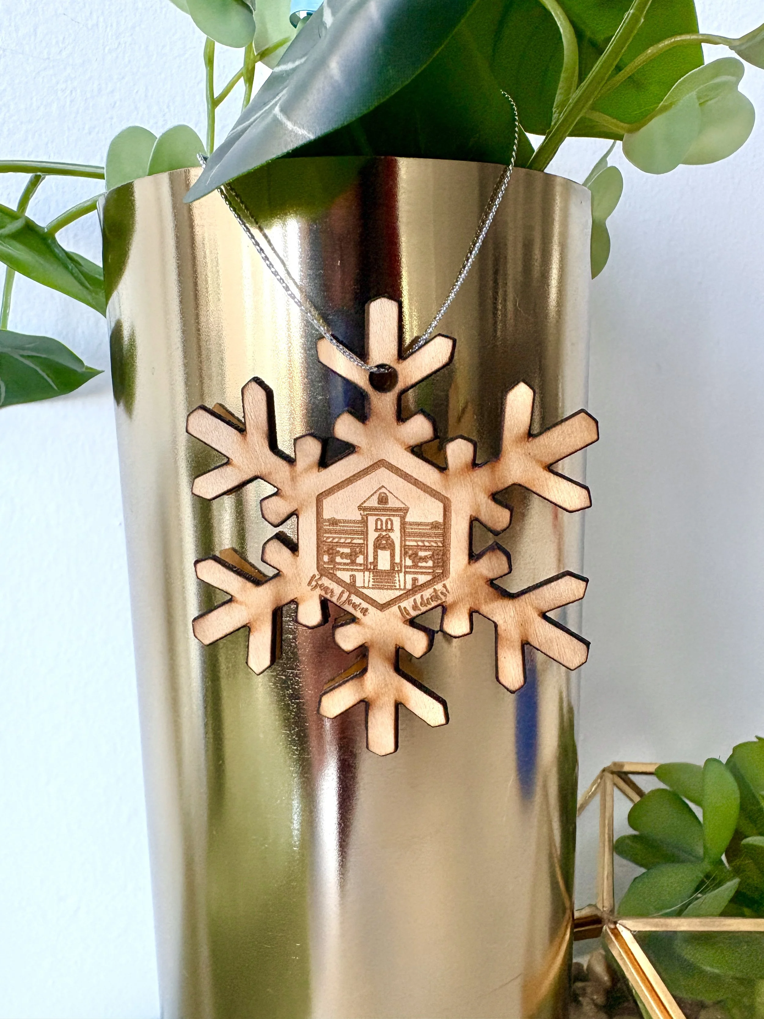 WINTER SPECIAL_ Wildcat Holiday Wooden Ornament (Old Main).JPG