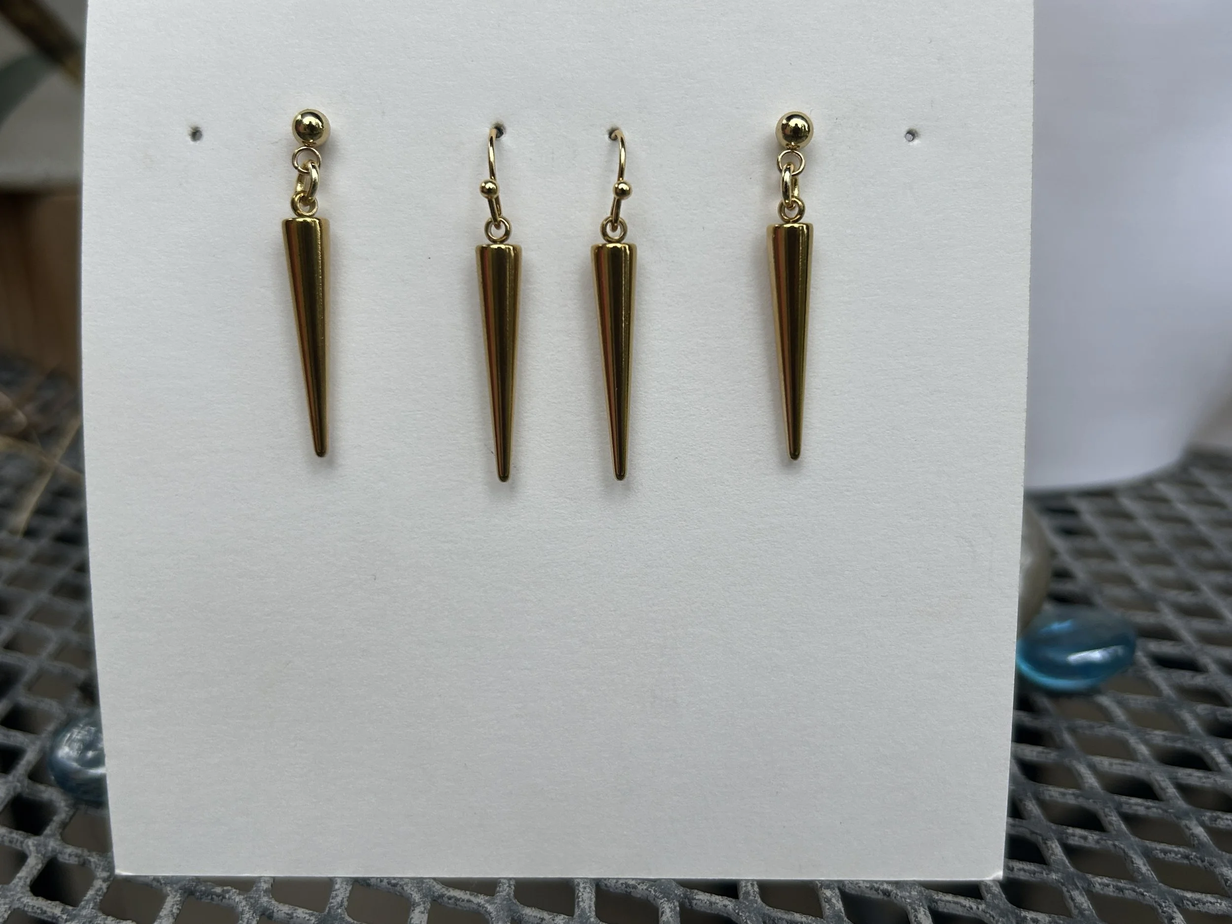 Gold Spike Earrings Picture 1.JPG