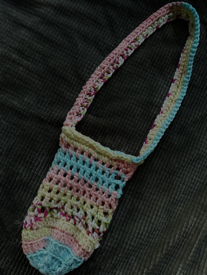 Pastel Rainbow Crochet Water Bottle Holder