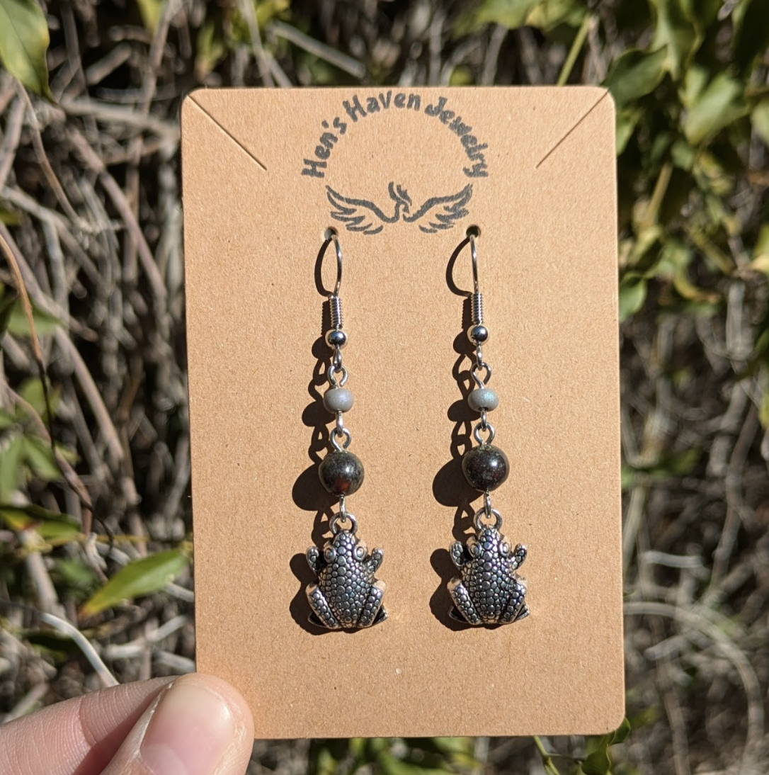 Frog in a Bog Earrings