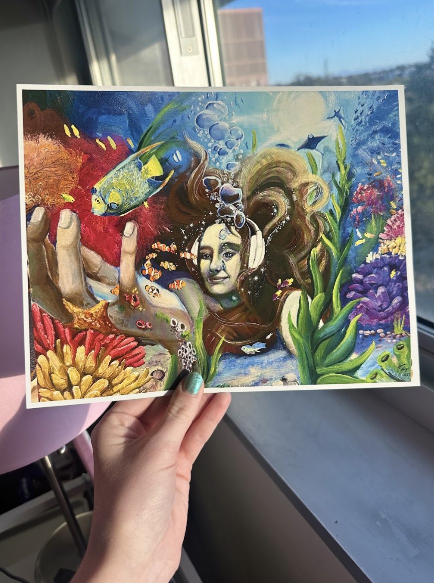 Ocean girl oil painting
