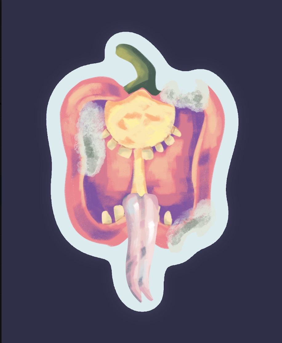 MOUTH BELL PEPPER STICKER