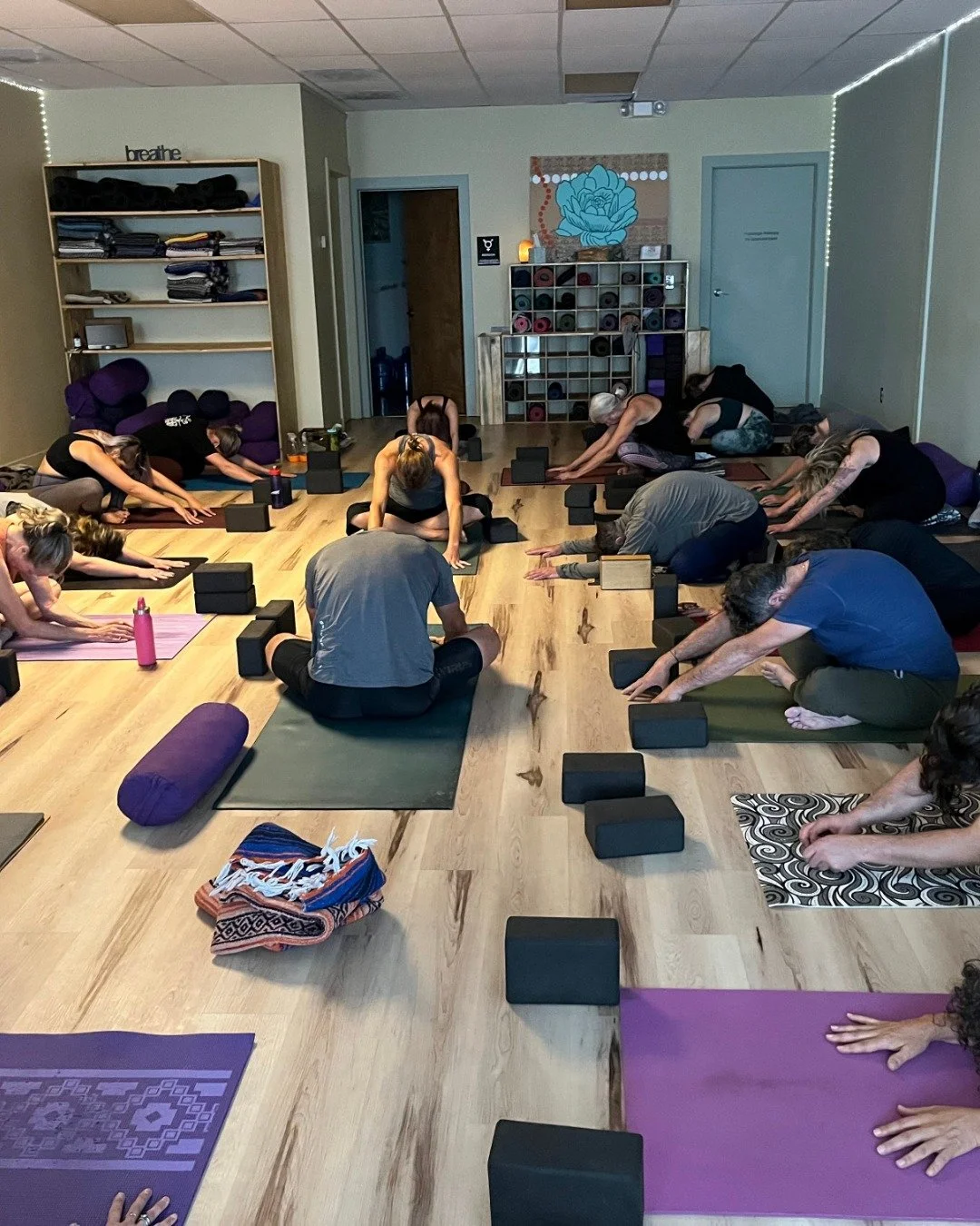 Our former home, packed wall to wall with mats and intention. 

The space held us&mdash;but the community is us. Showing up is how we stay connected, grounded, and rising together. ✨ ✨