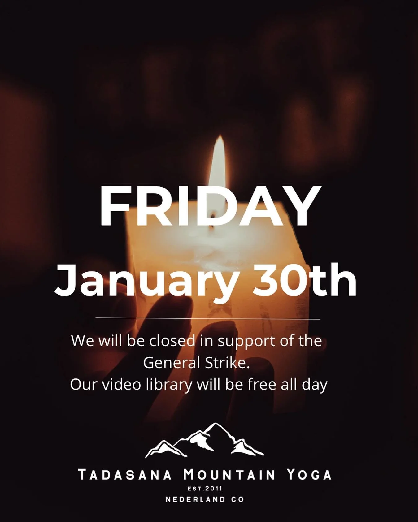 In solidarity with the people in Minnesota and with respect for human rights for all. 

If you would like to practice with us tomorrow, please visit the website to access the video library. Additionally, we will add tomorrow&rsquo;s class attendance 