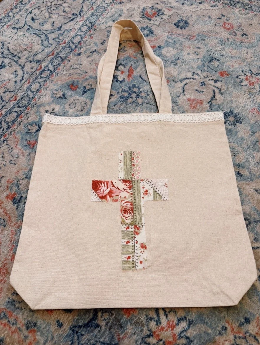 Pink and Green Cross Tote Bag .jpg
