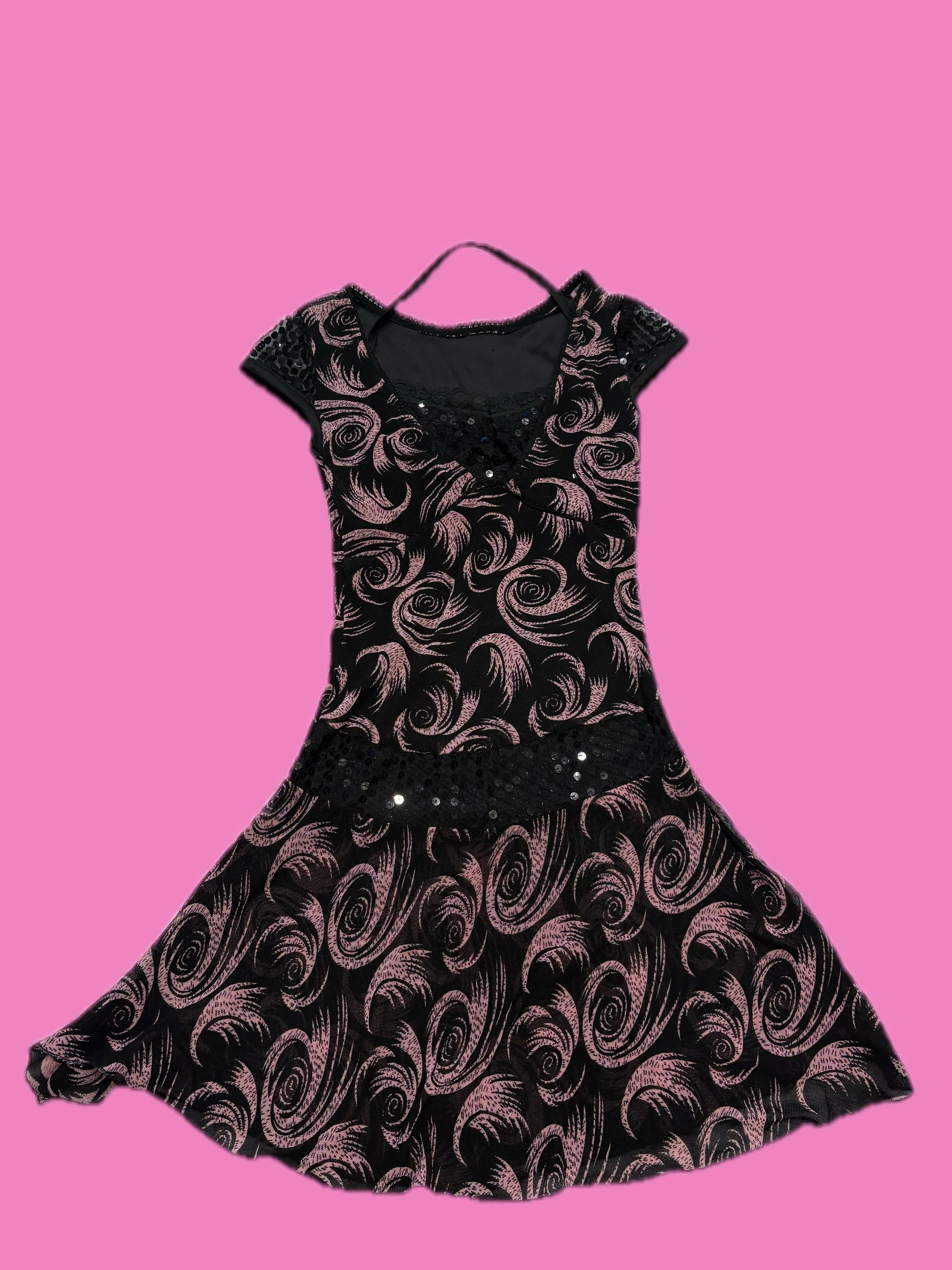 BLACK & PINK SEQUIN DRESS