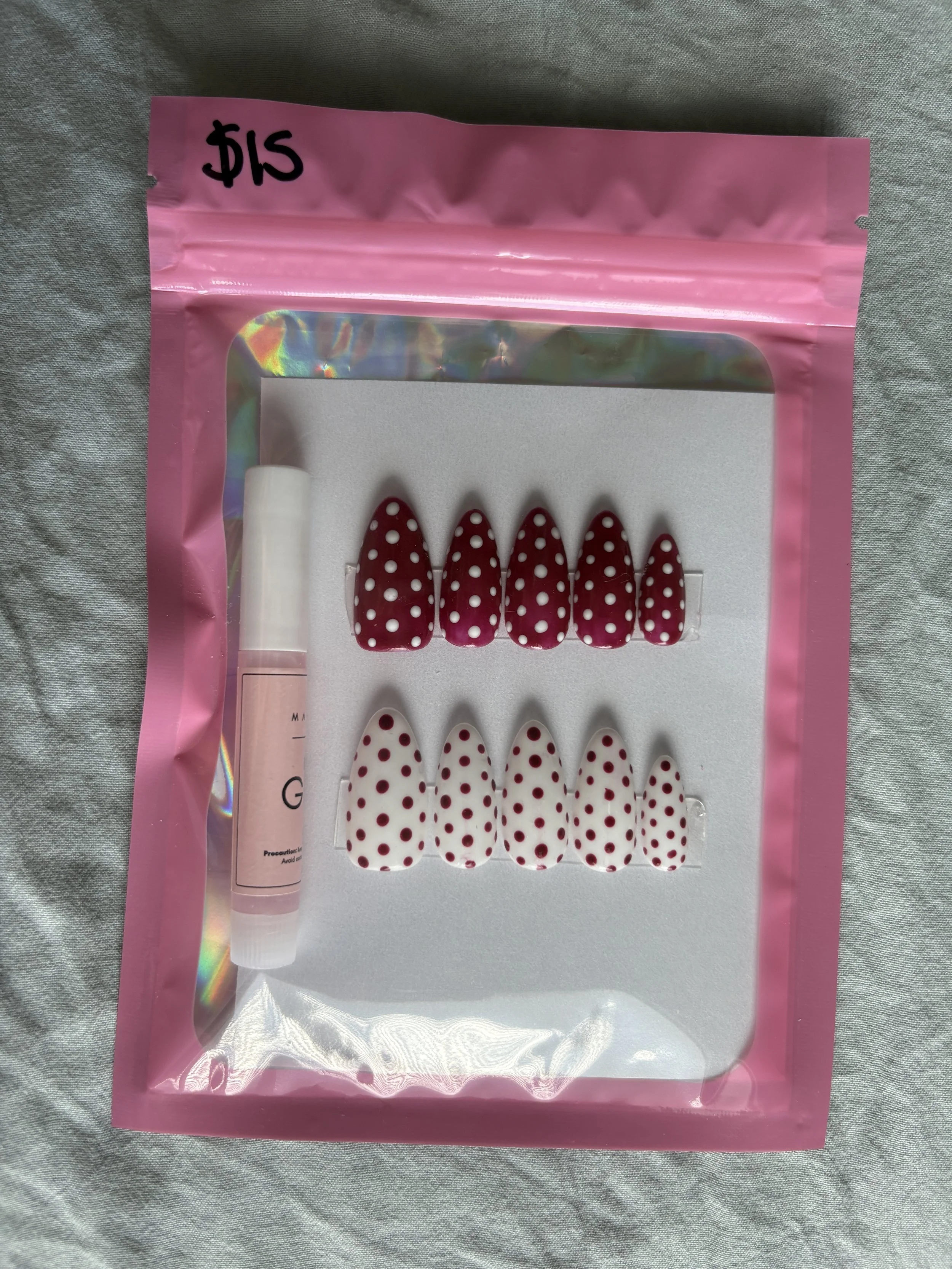 RED AND WHITE POLKA DOT NAILS