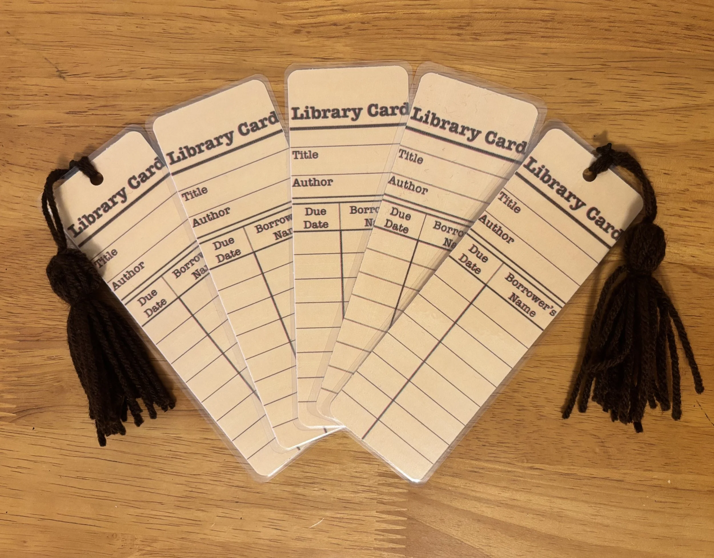 LIBRARY CARD BOOKMARK