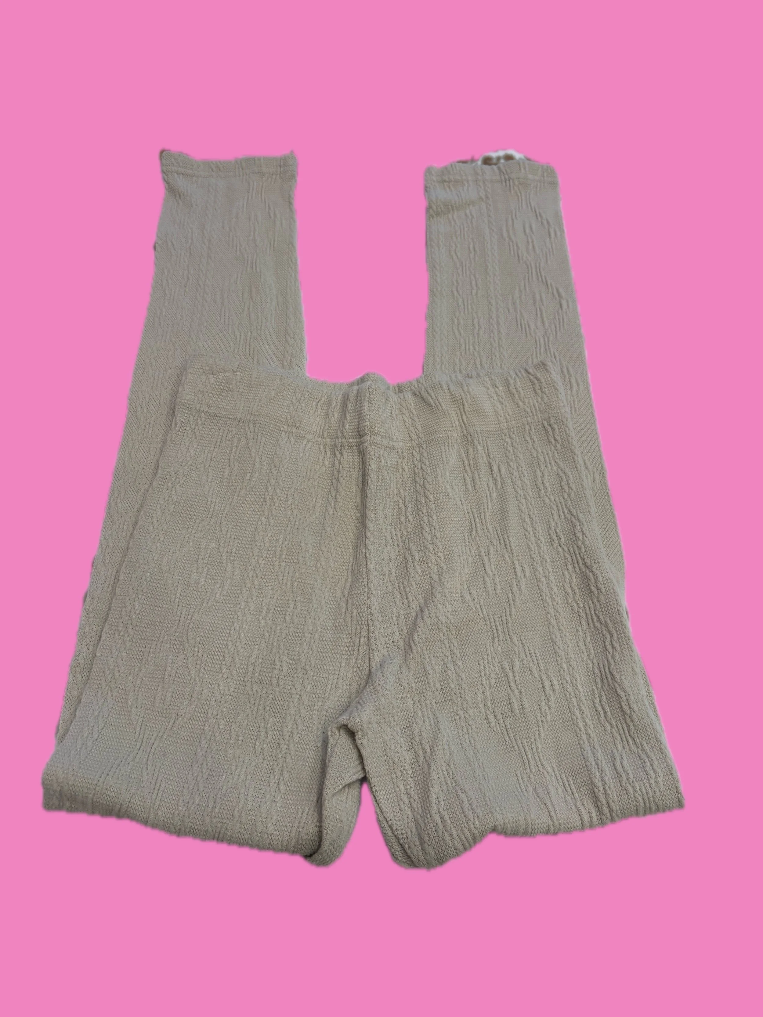 BEIGE TEXTURED LEGGINGS