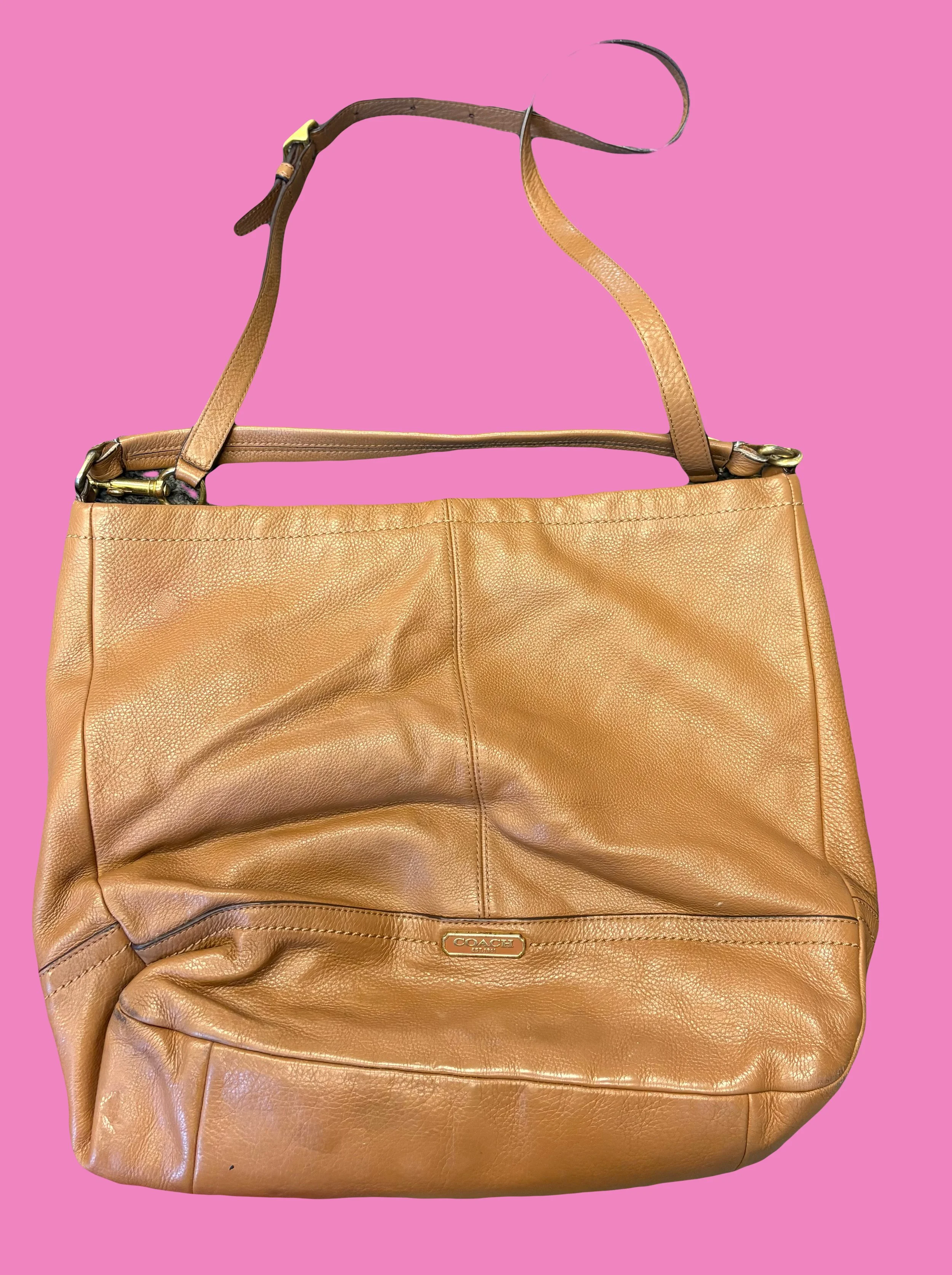 Coach tan carryall bag.JPG