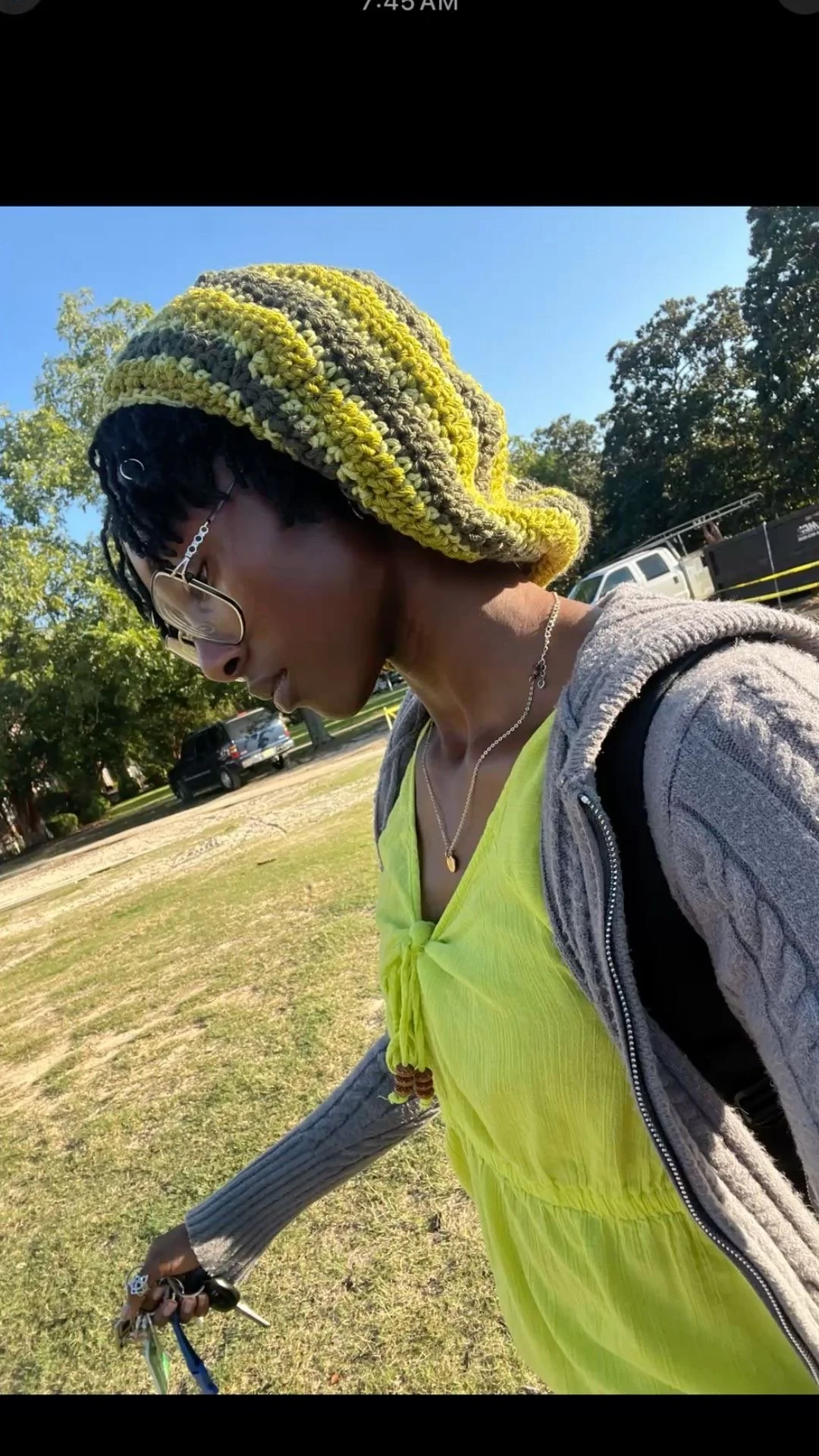 CROCHET STRIPED SLOUCHY