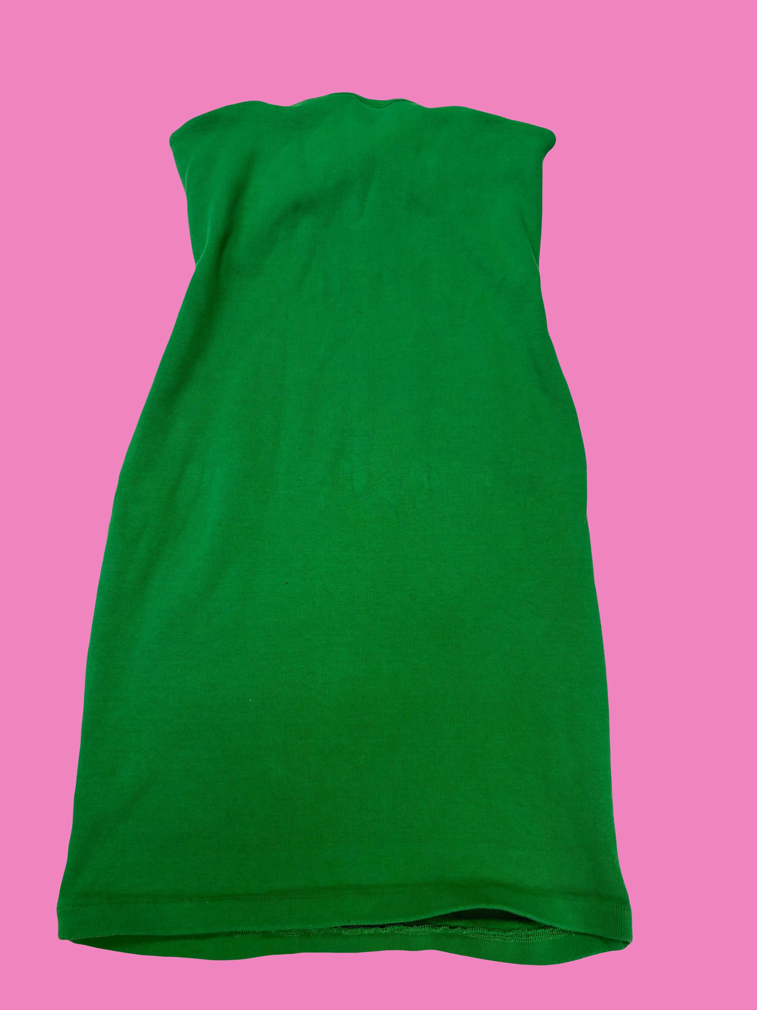 zara tops green strapless mini dress size large .JPG