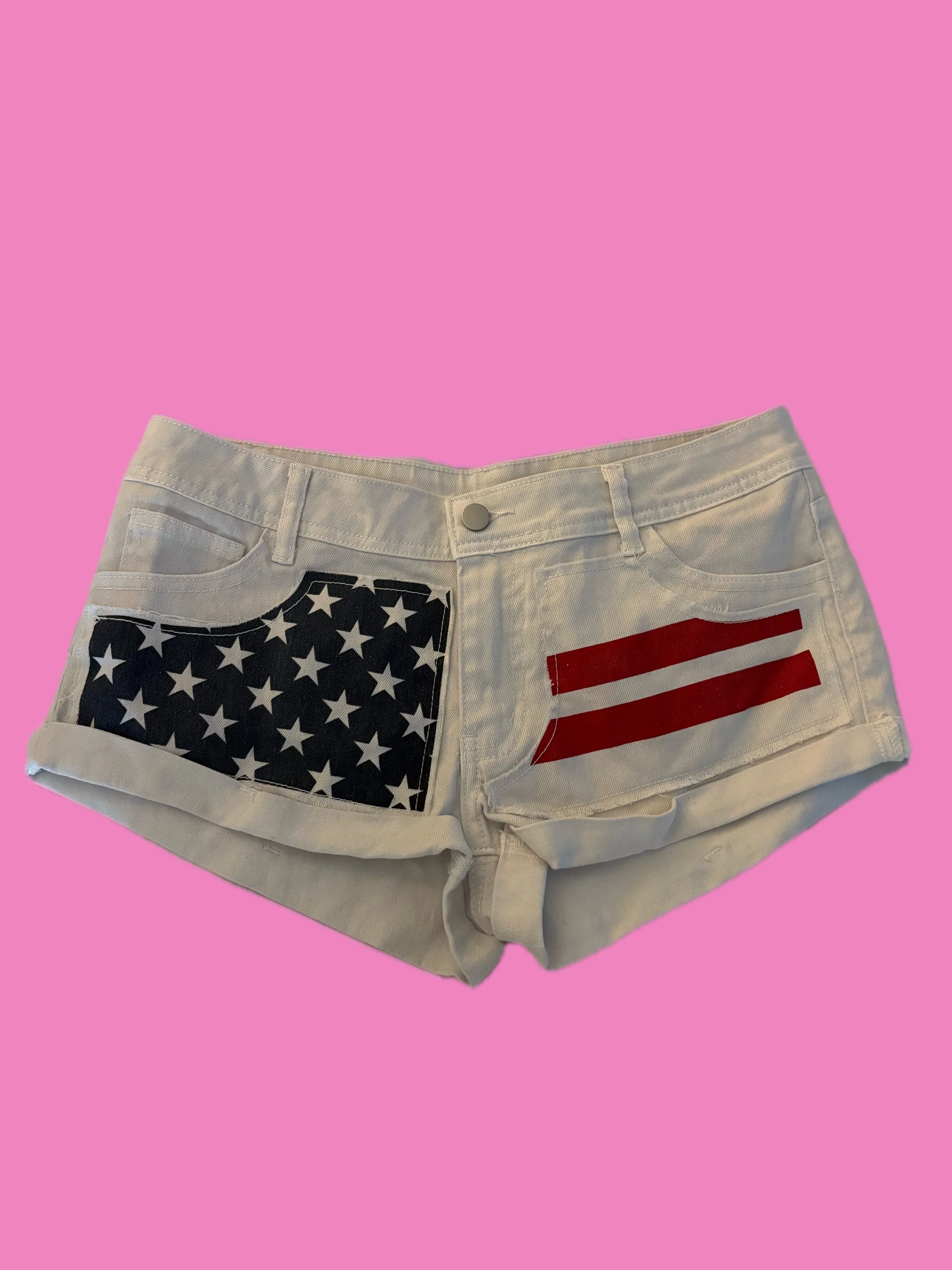 LOW-RISE DENIM SHORTS