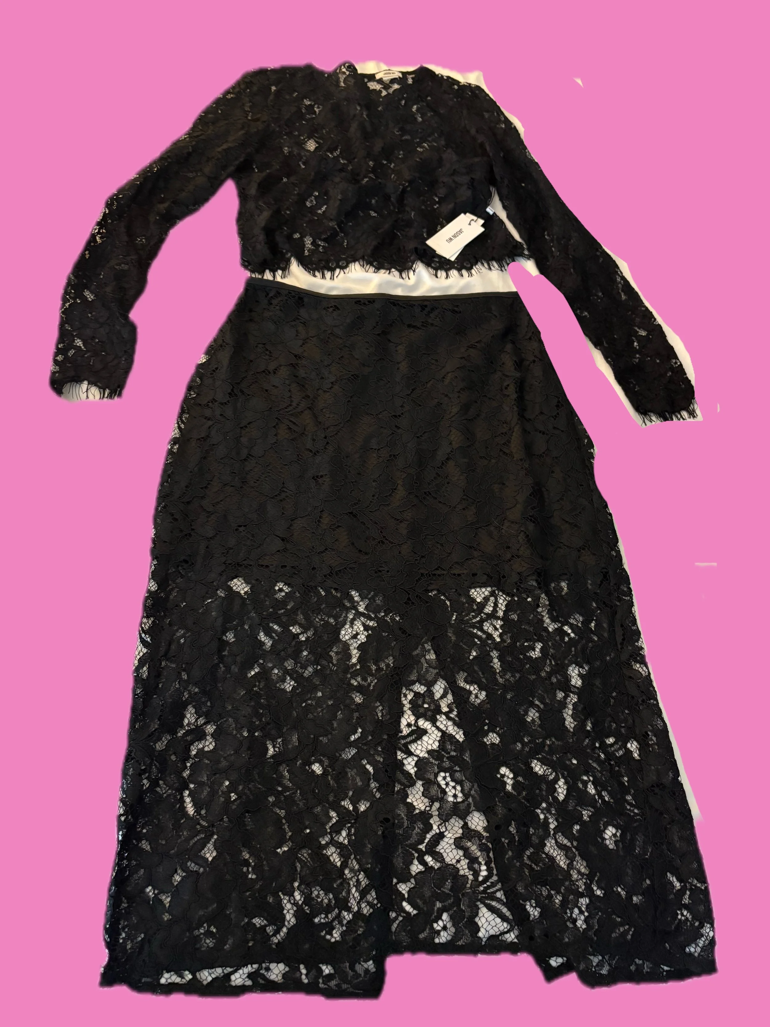 BLACK LACE TWO-PIECE SET