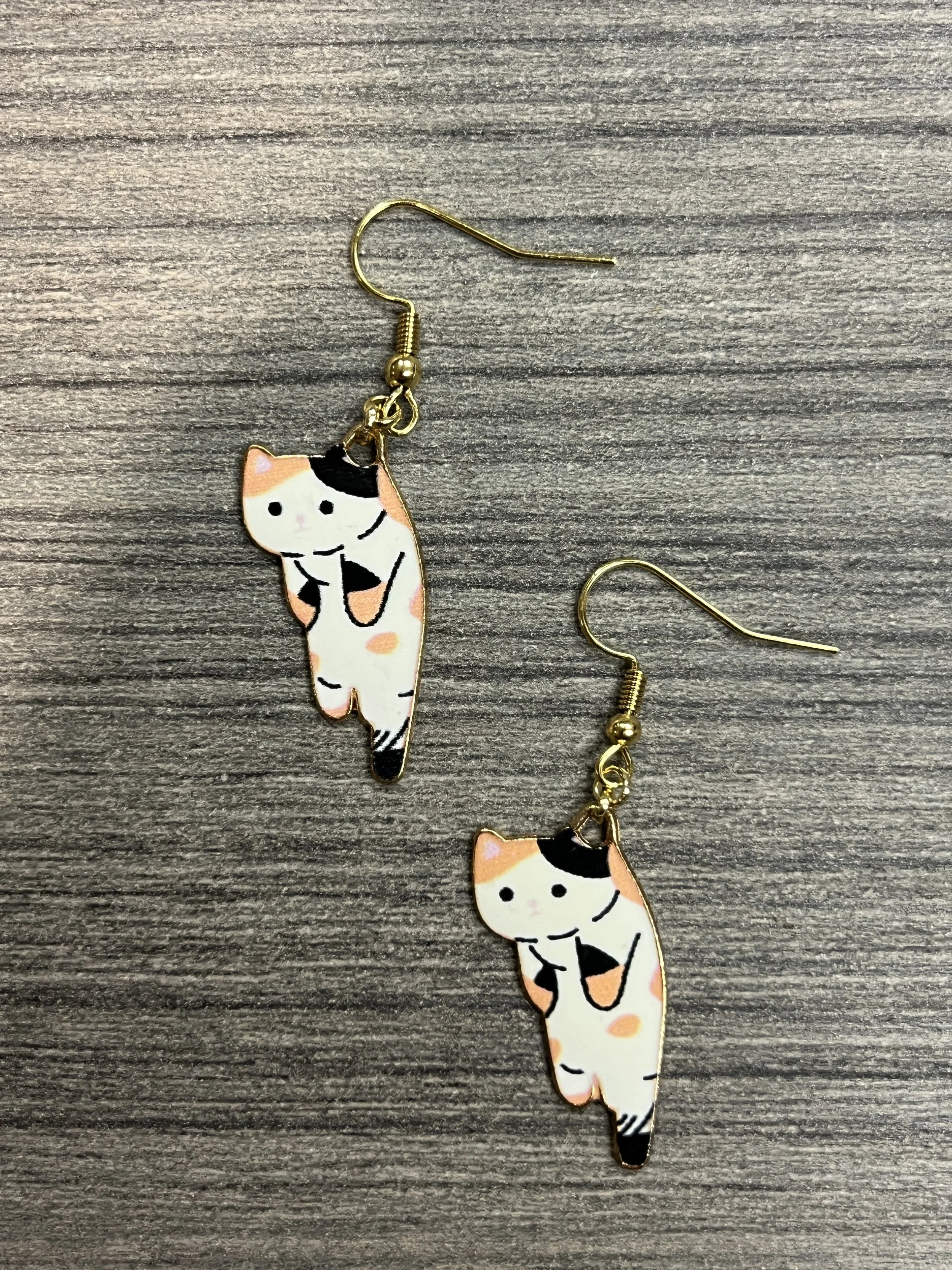 Dangling Cat Earrings (Orange).JPG