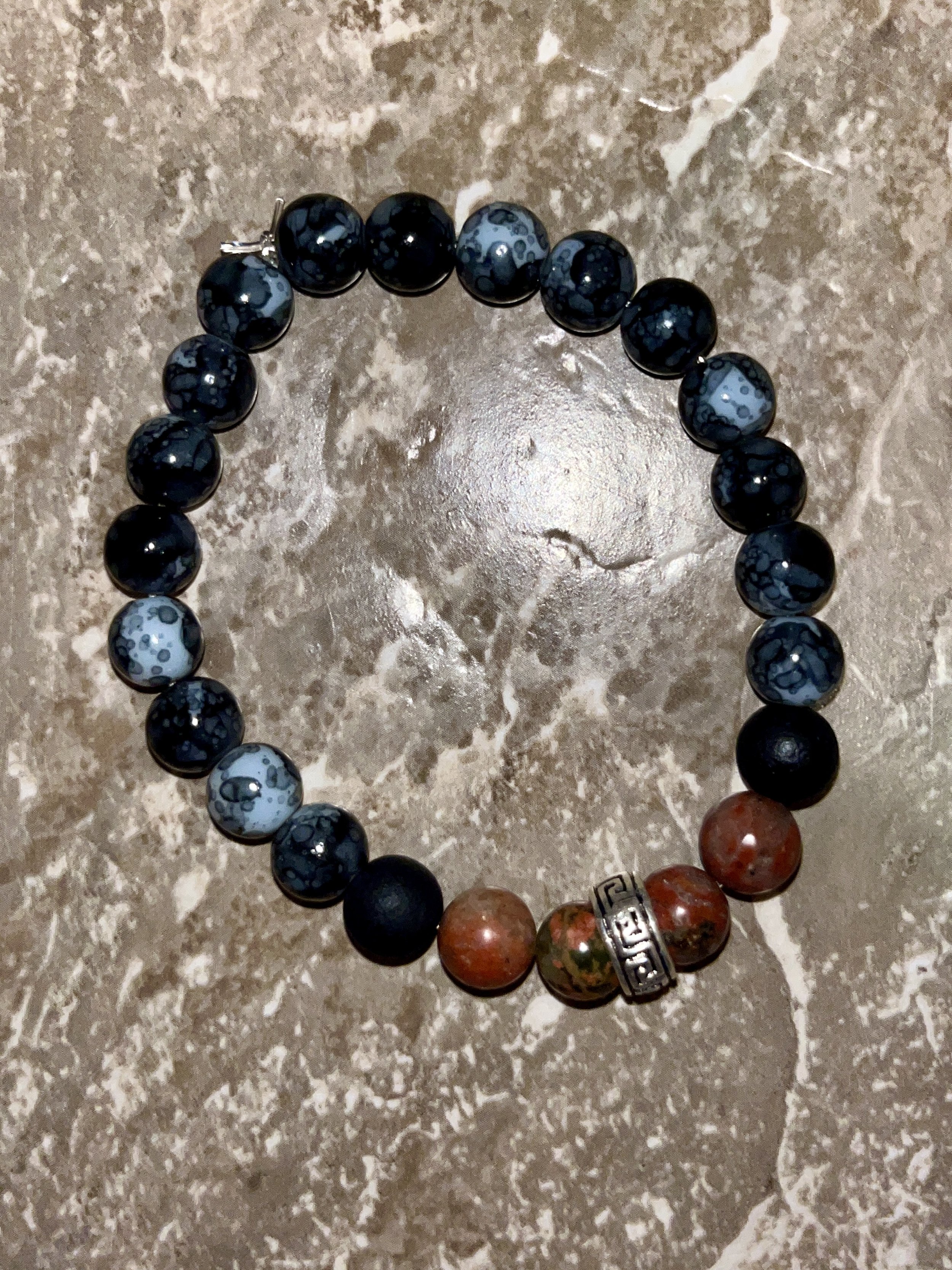 black marble bracelet (unakite).jpg