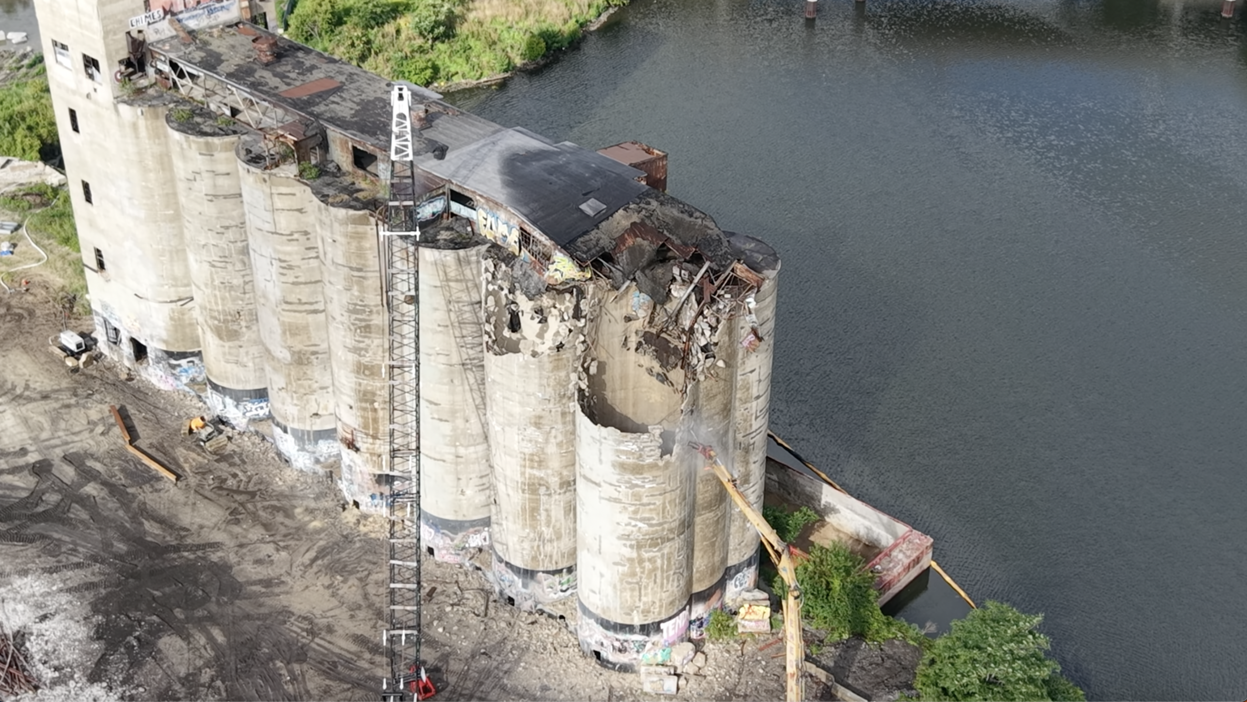 Aug 21: Demolition of Final Silos Gets Going