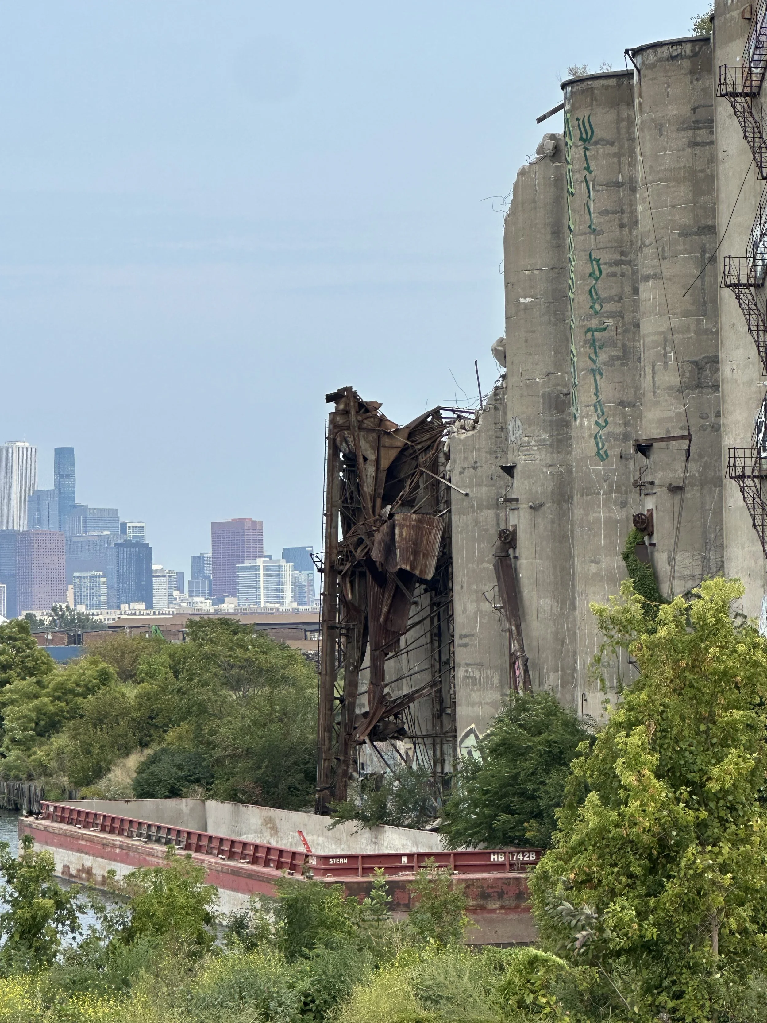Sept 12: River-Facing Edge of Silos Comes Down Slowly