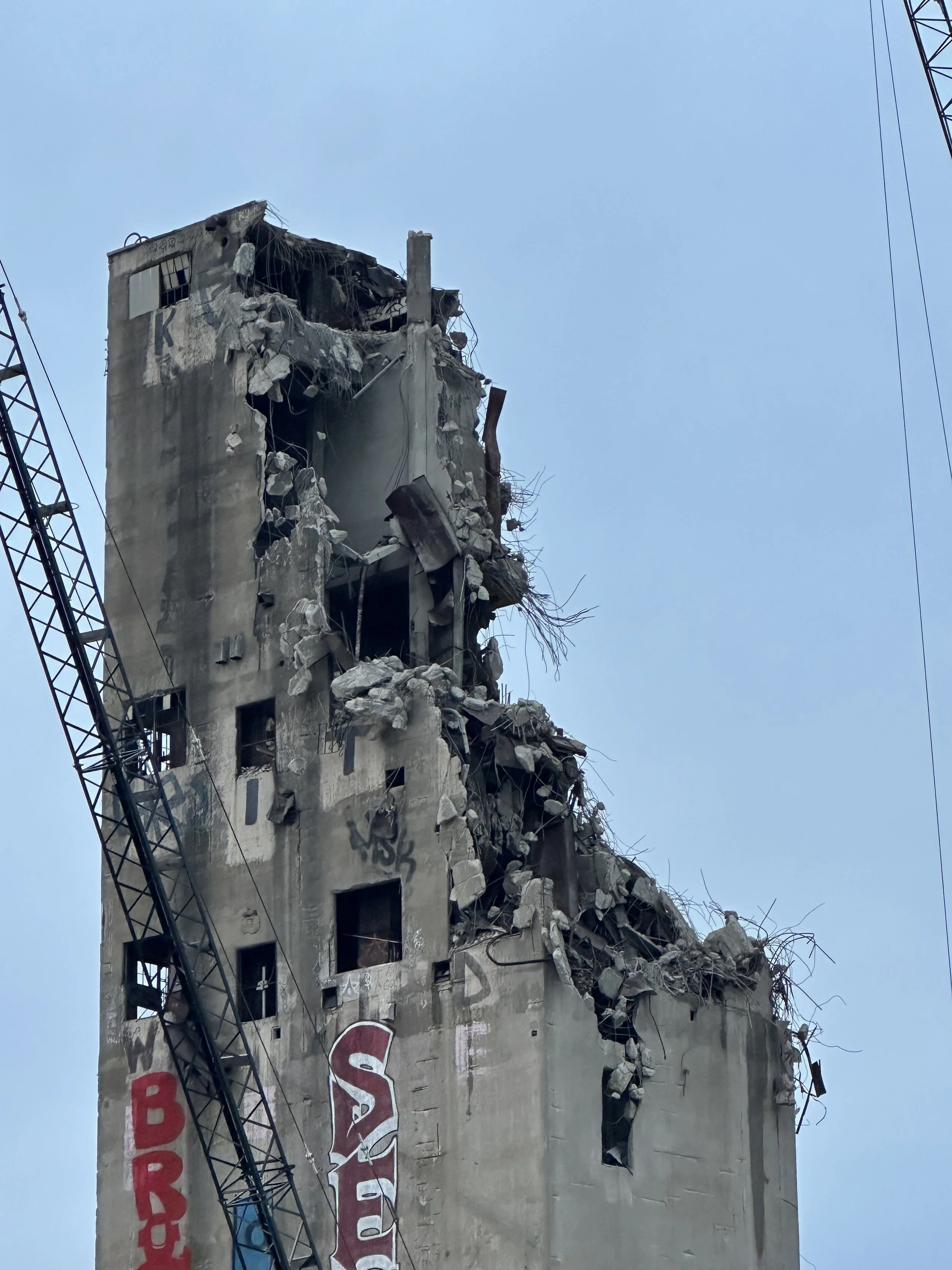 Nov 6: The Tower Comes Down Slowly, as Bricks are Packed Up