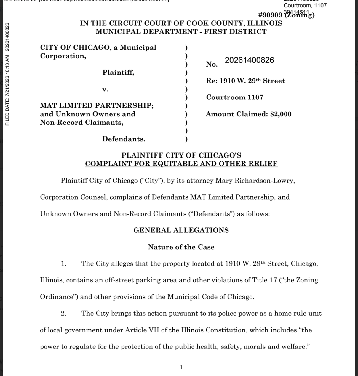 July 30: First Court Hearing