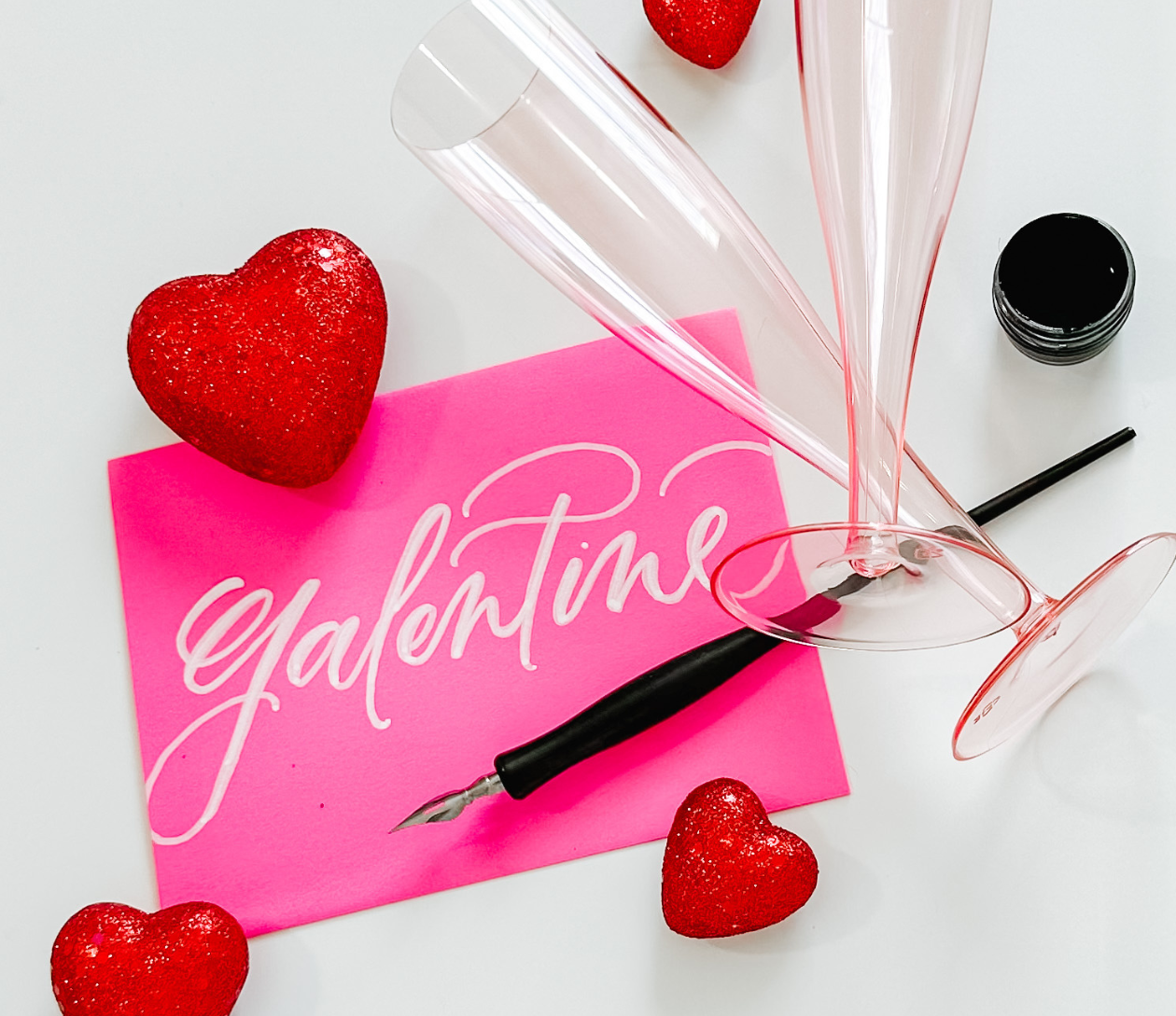 Galentine’s Modern Calligraphy and Tumbler Lettering and Blinging