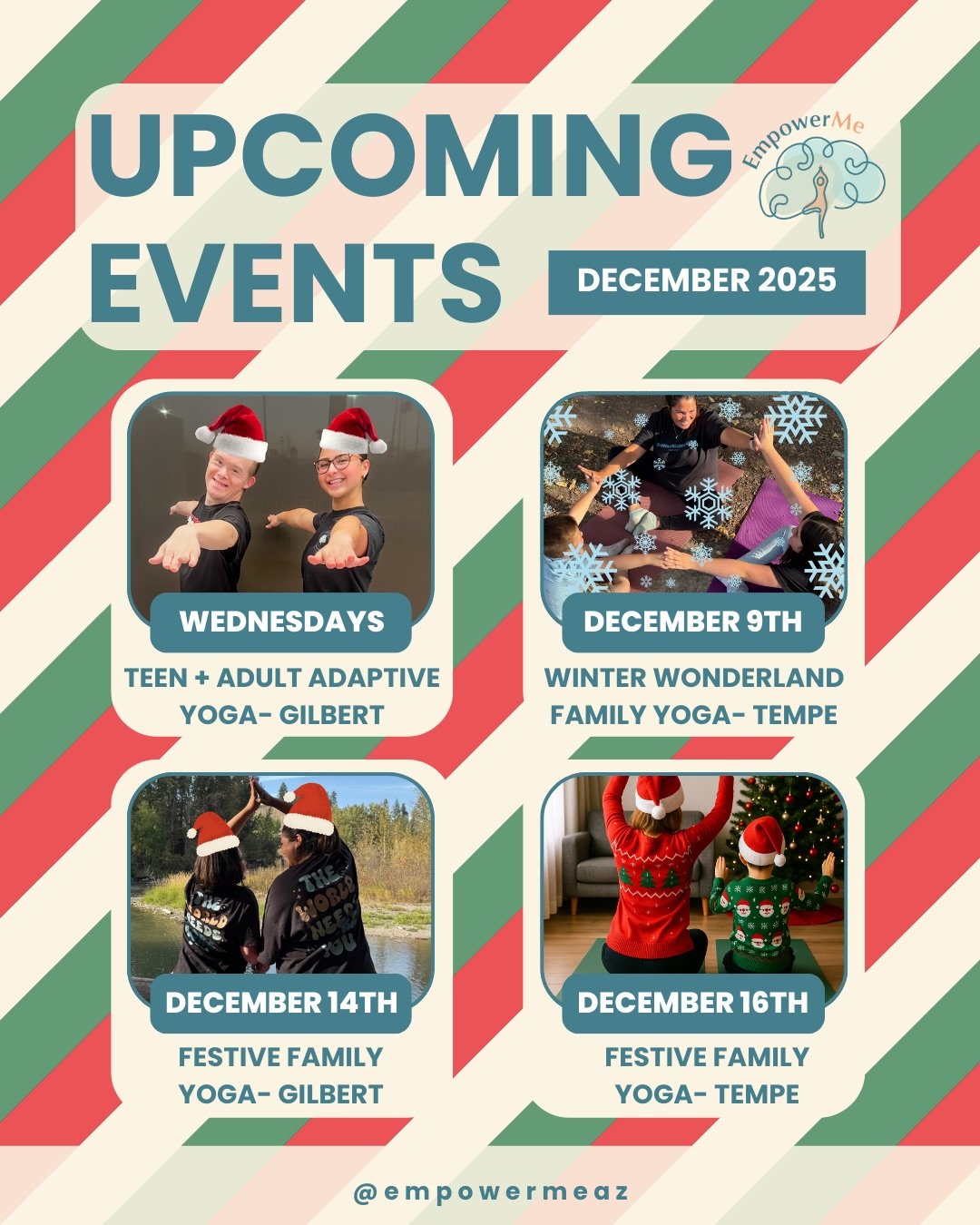 December is here&hellip; and we&rsquo;re bringing ALL the festive joy, movement, and mindful magic! 🎄✨

From Winter Wonderland Family Yoga to our Festive Teen and Adult December Series, we cannot wait to move, breathe, and celebrate this joyful seas