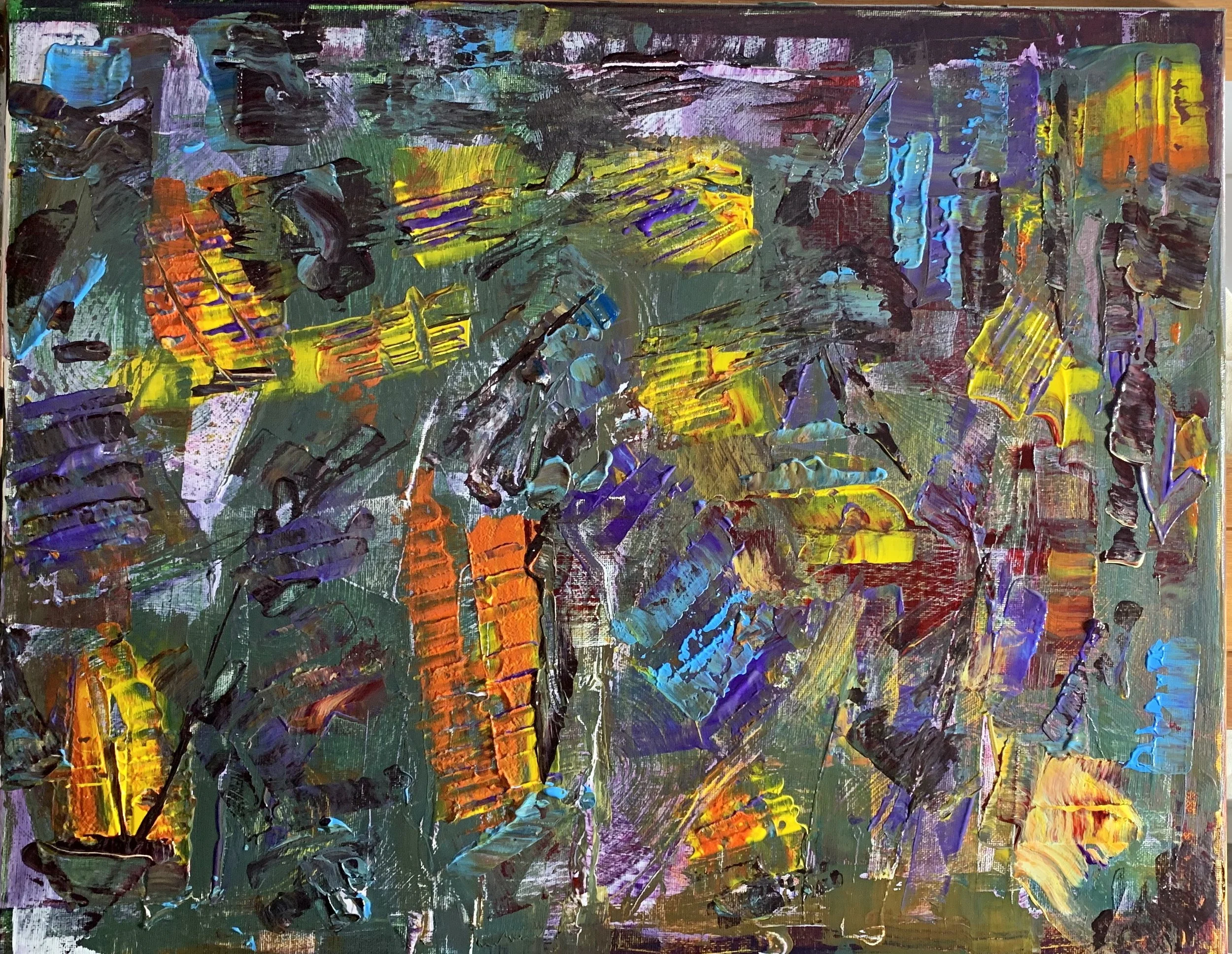 "Waist Deep" 2019 20" x 14" Acrylic on canvas