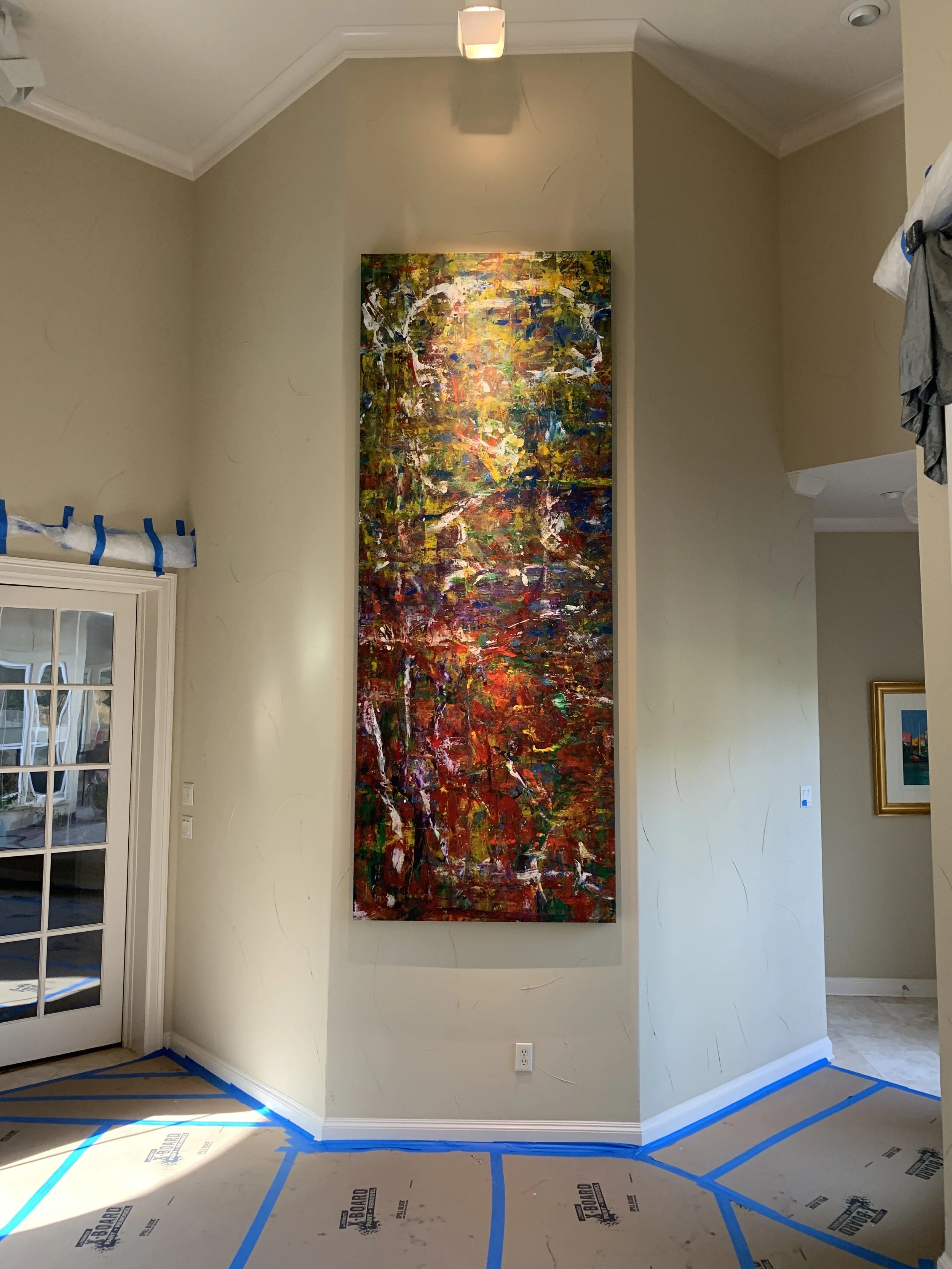 "Distant Fire" 2019 (Commission) 10' x 4' Acrylic on canvas