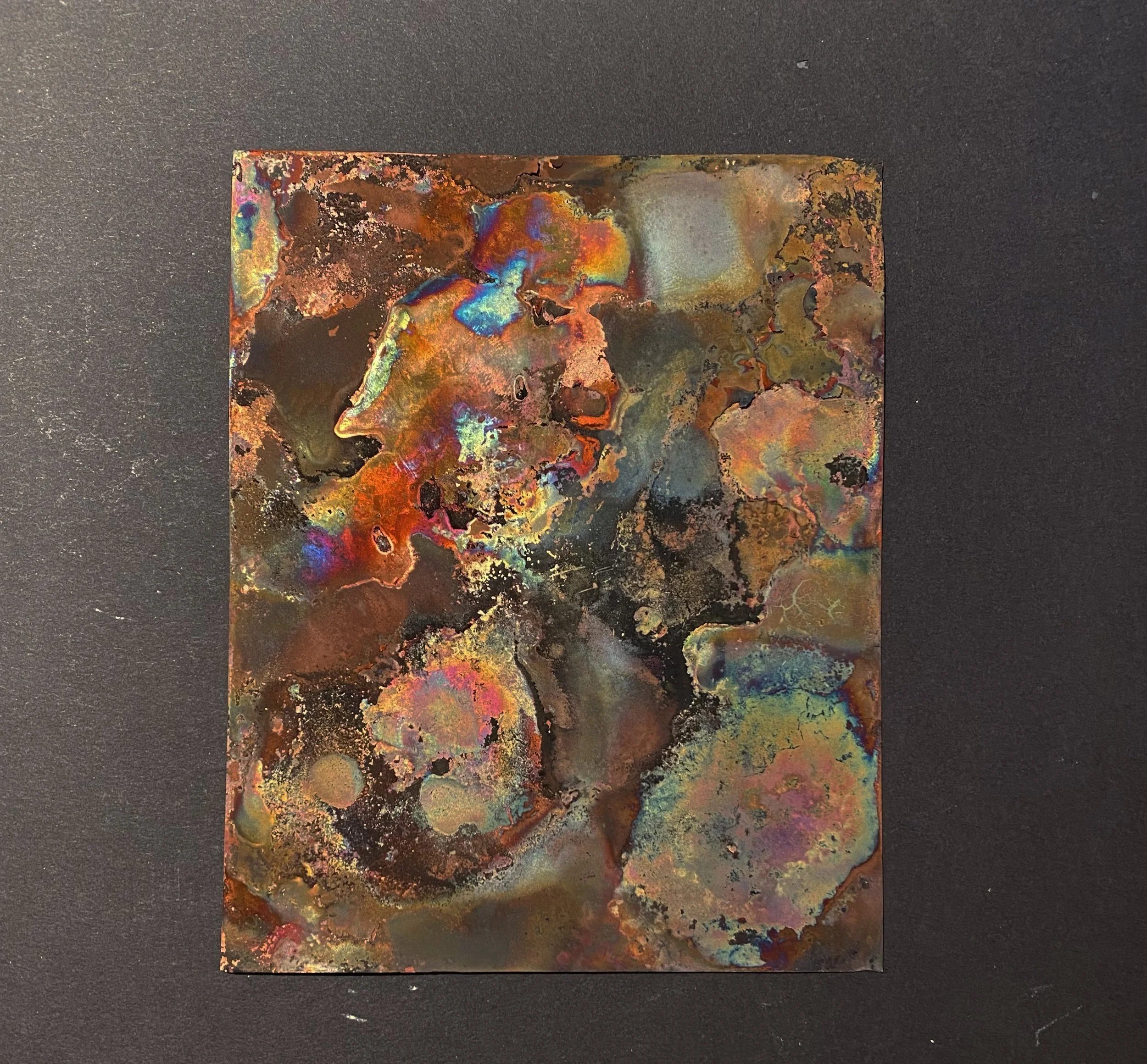 "Copper Study No 3" 2021 4" x 5" Chemical and heat etching on copper