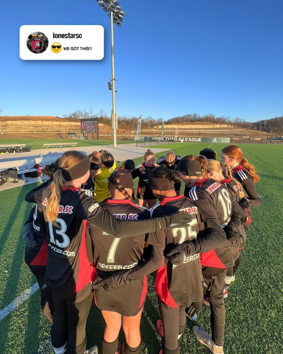 Missing the chilly weather with this Texas heat! Stay cool Lonestar fam 🥶 #SoccerSidelines #WeAreLonestar #GirlsSoccer