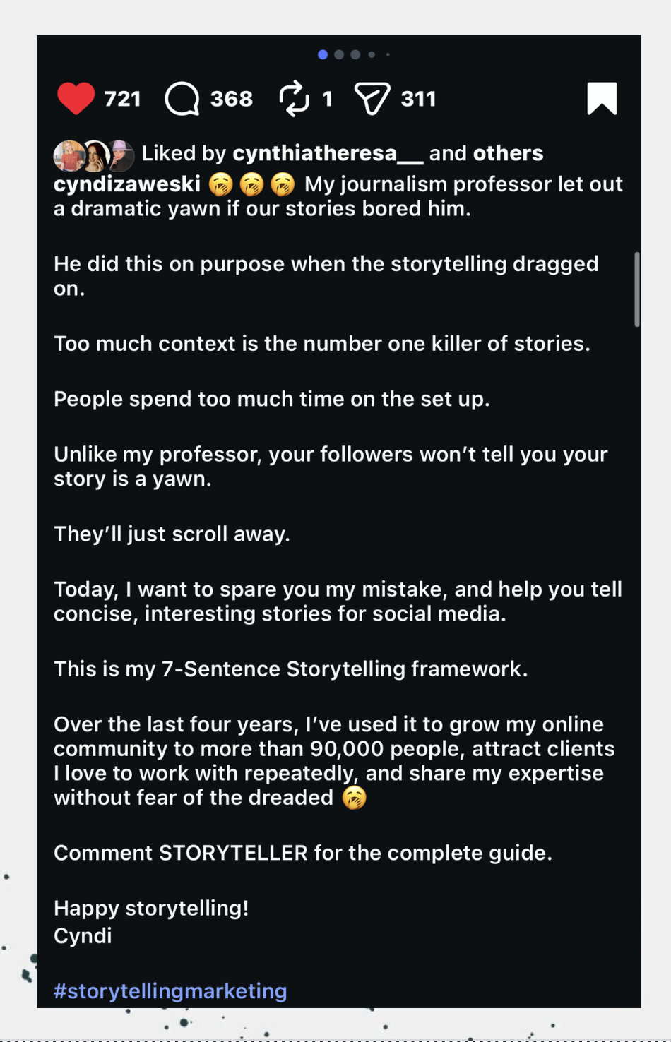 how to write storytelling captions step-by-step blog post