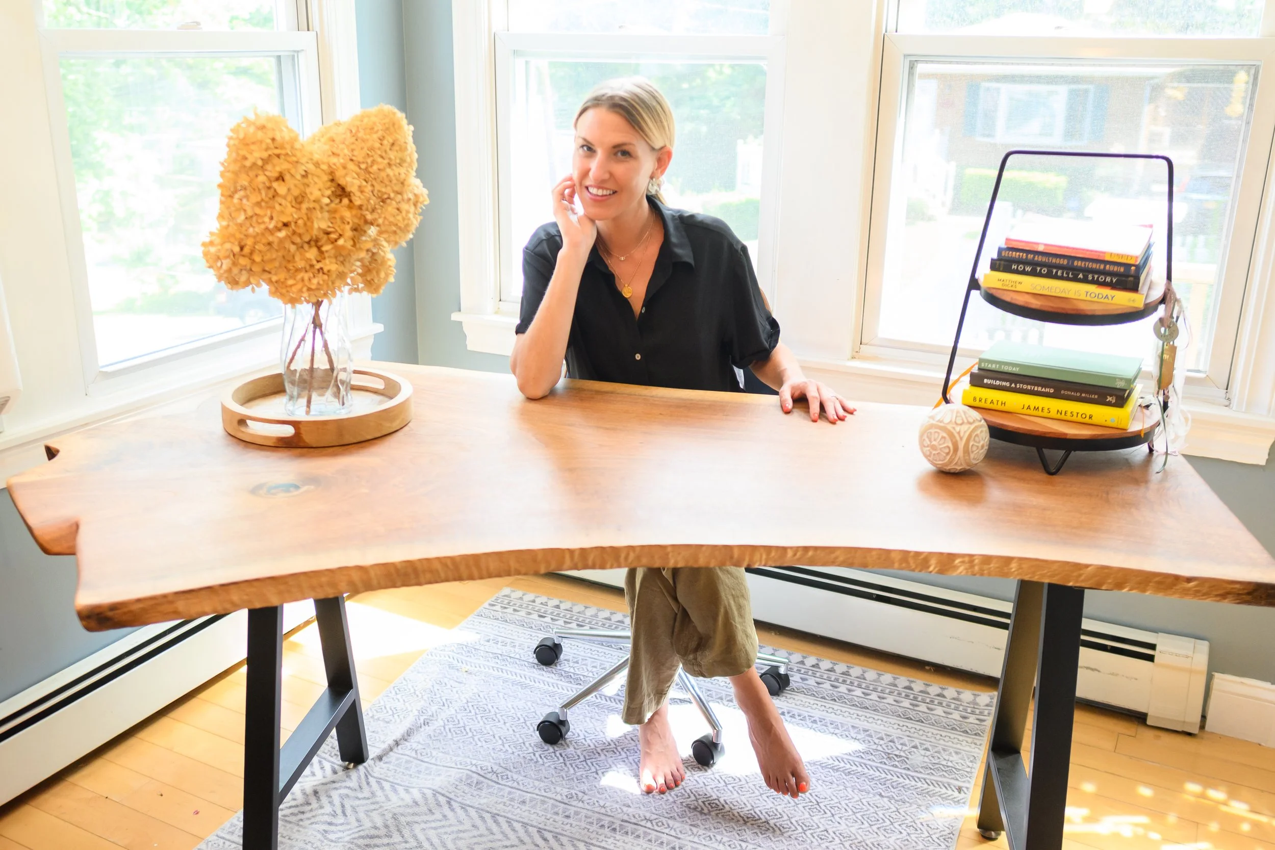 cyndi zaweski in her storytelling studio