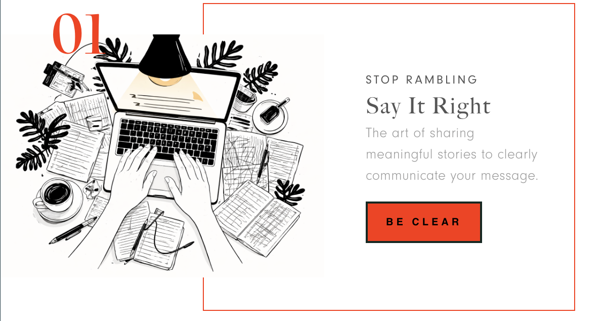 stop rambling storytelling blog article graphic