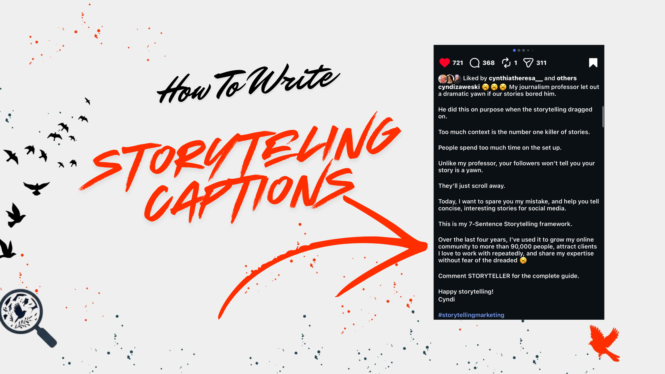 how to write storytelling captions step-by-step blog post