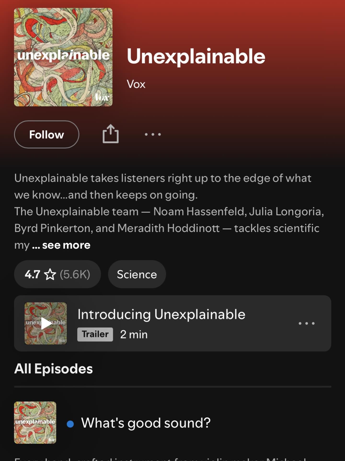I was interviewed for an episode of Vox&rsquo;s Unexplainable podcast! One of my all time favorite shows- it was so fun to be on! Search for Vox- Unexplainable and find &ldquo;What&rsquo;s Good Sound&rdquo; to listen. (or find the link in my story)