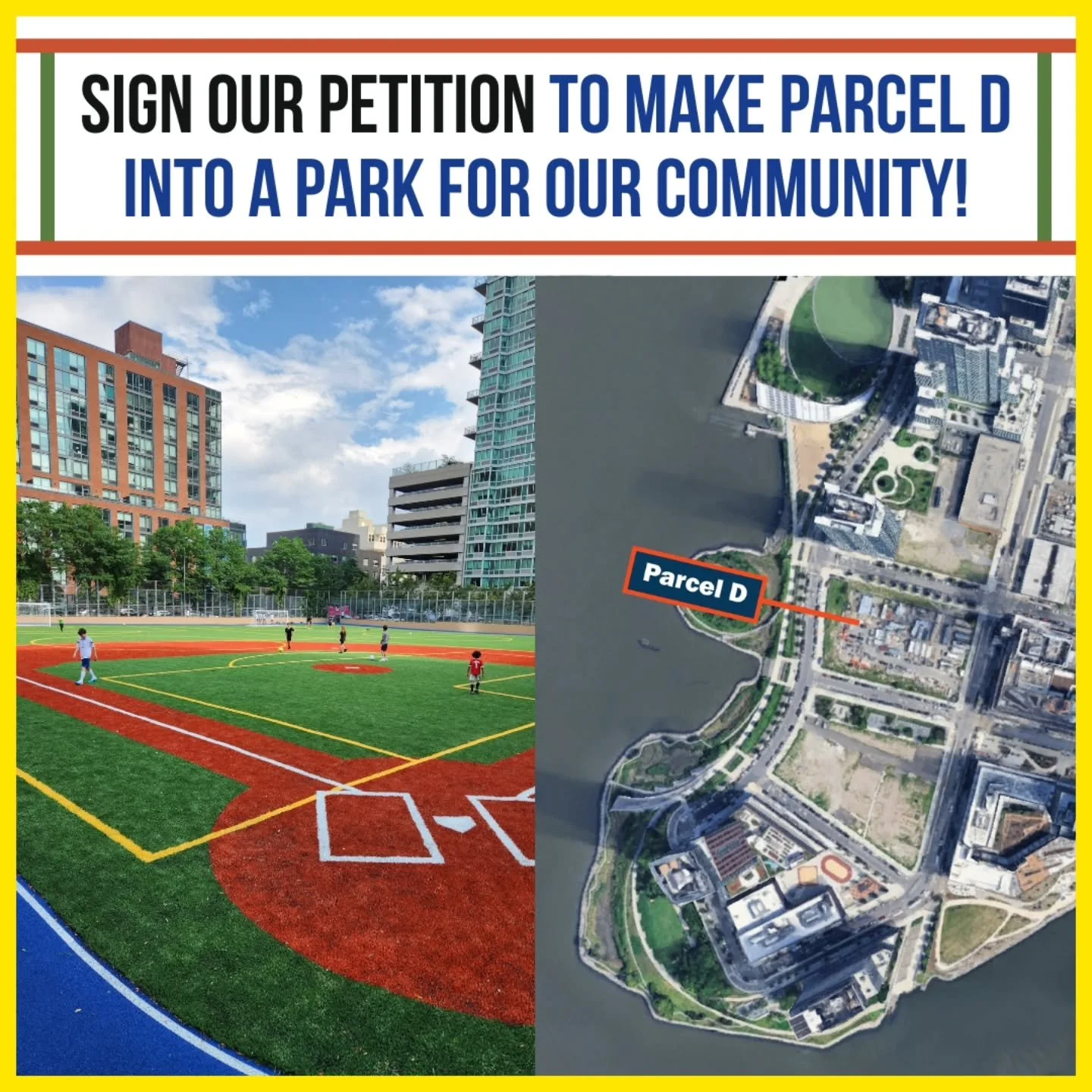 Hunters Point and Long Island City boast some of the best parks in the city, but we&rsquo;re lagging behind in amount of park acres per capita because of the surge in new housing. Help us advocate for a publicly owned and managed athletic field to ad